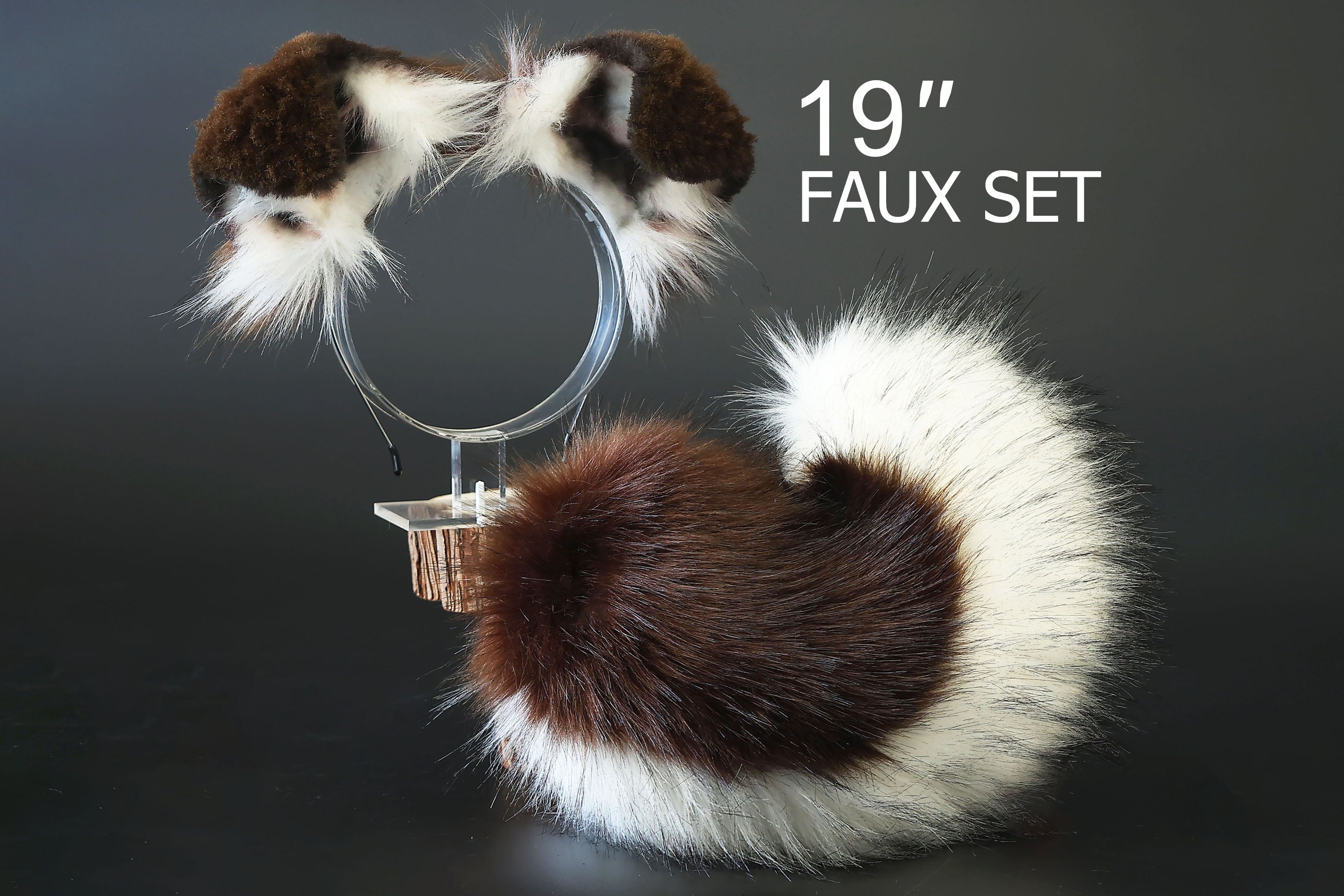 Brown white puppy ear and tail kemonomimi Shepherd dog ear and tail butt plug Shiba Inu dog ear and tail butt plug set cosplay petplay puppy play dog therian