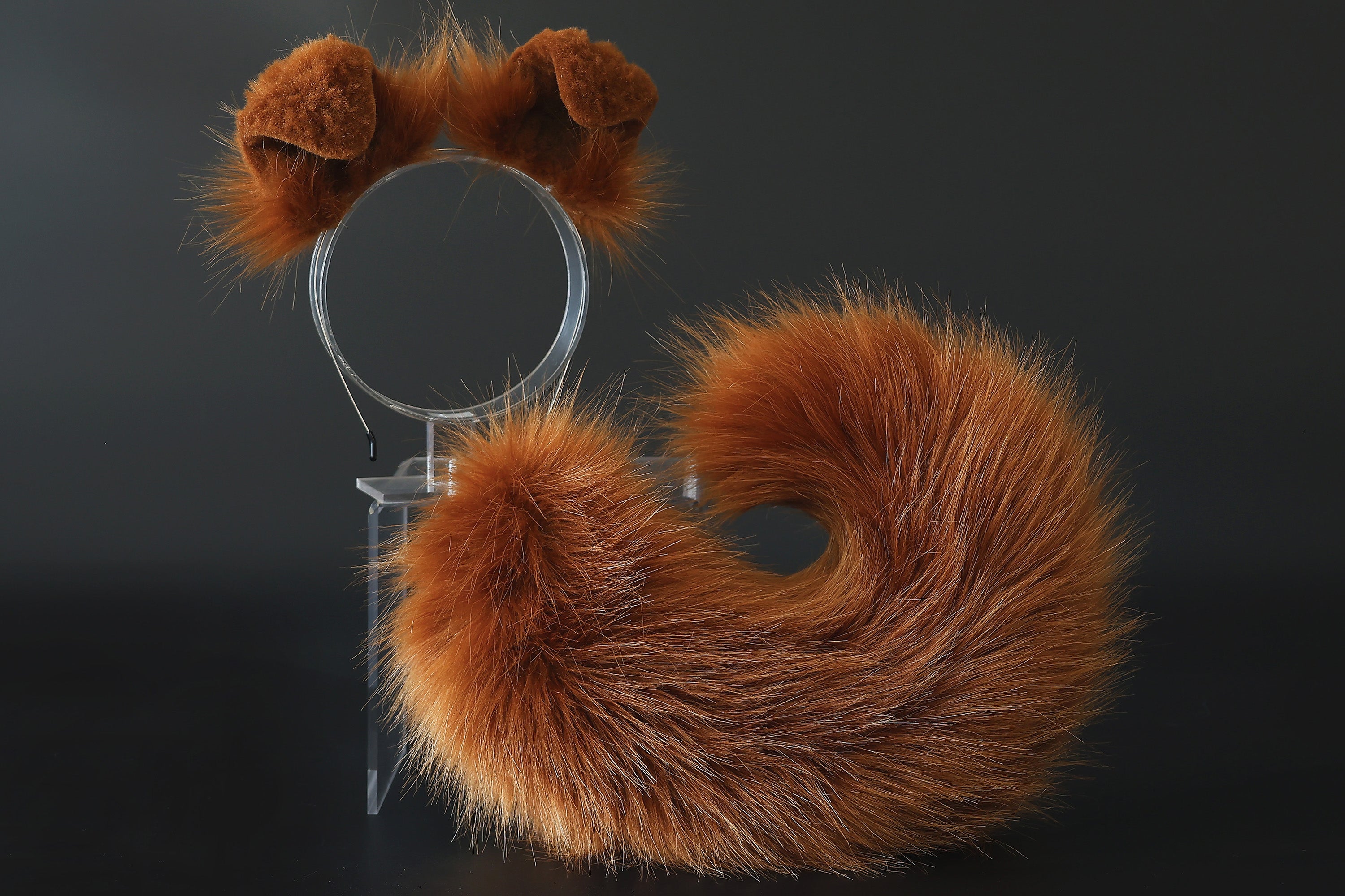 Brown puppy ear and tail plug set kemonomimi Shepherd dog ear and tail plug set Shiba Inu dog ear and tail butt plug set cosplay petplay puppy play dog therian