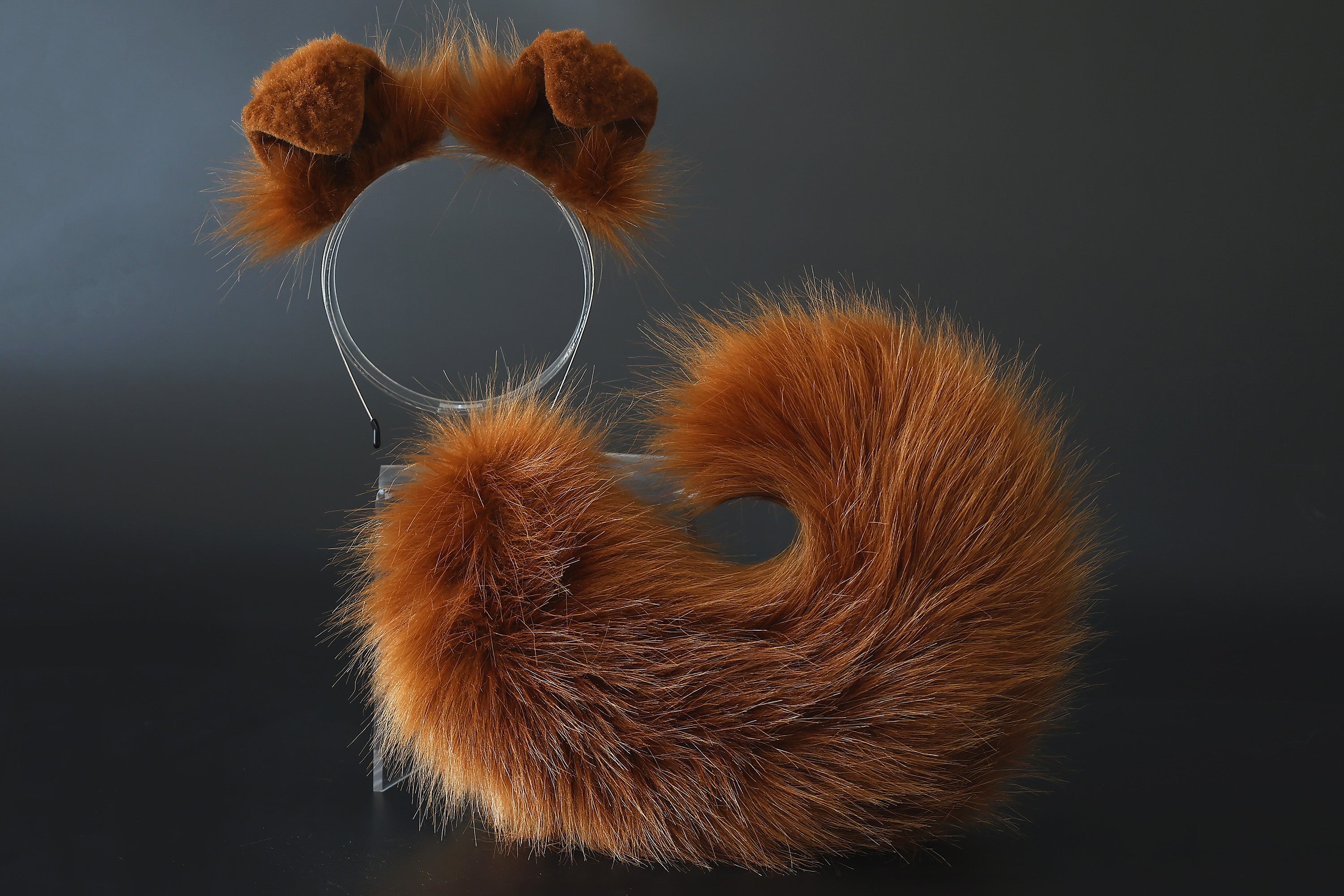 Brown puppy ear and tail plug set kemonomimi Shepherd dog ear and tail plug set Shiba Inu dog ear and tail butt plug set cosplay petplay puppy play dog therian