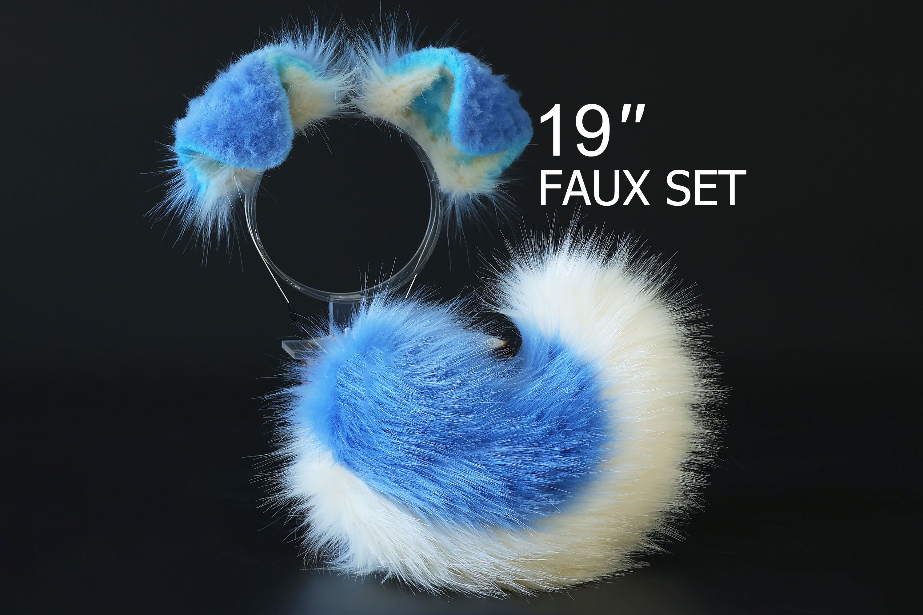 Blue puppy ear and tail kemonomimi Shepherd dog ear and tail butt plug Shiba Inu dog ear and tail butt plug set cosplay petplay puppy play dog therian