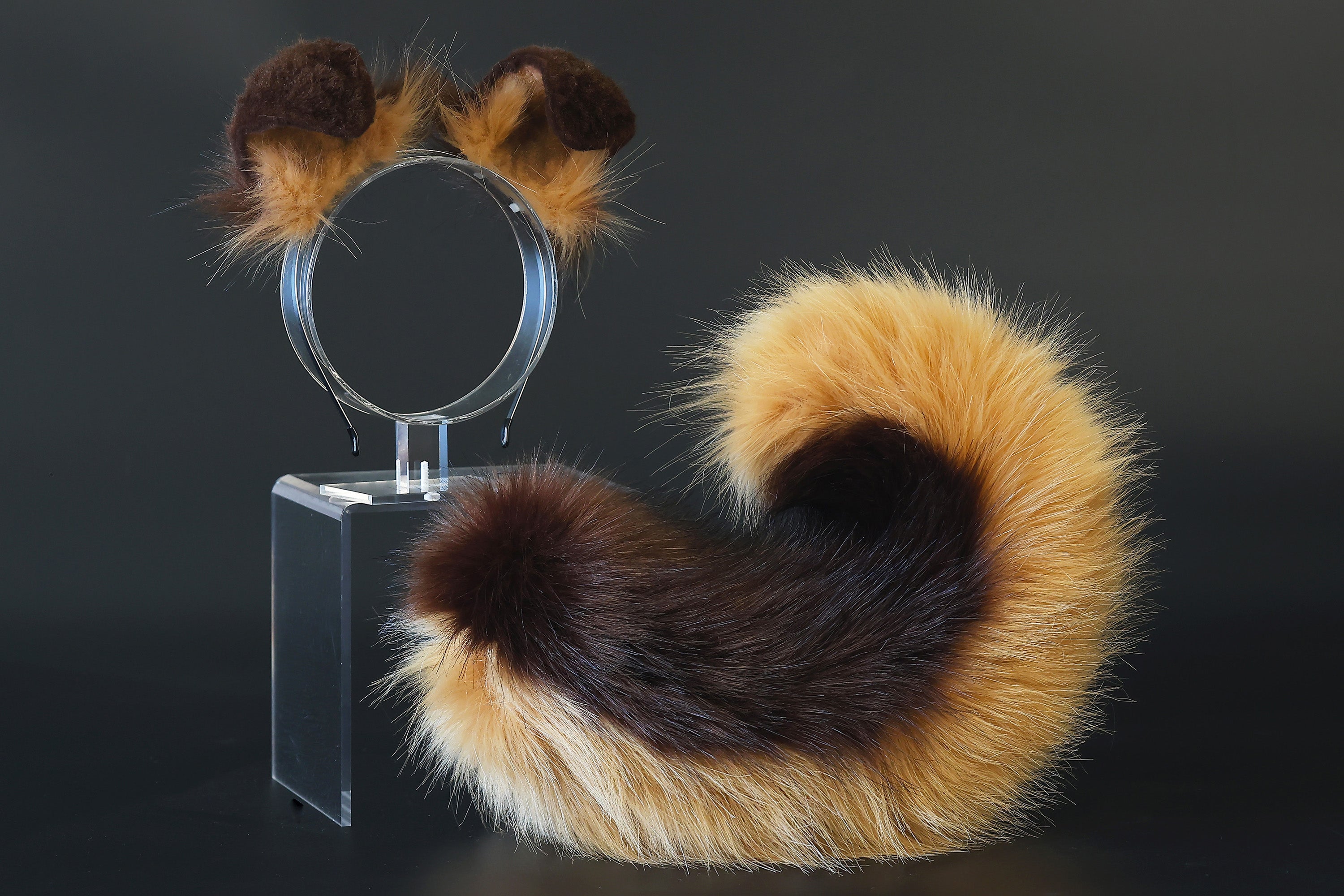 Brown puppy ear and tail plug set kemonomimi Shepherd dog ear and tail plug set Shiba Inu dog ear and tail butt plug set cosplay petplay puppy play dog therian