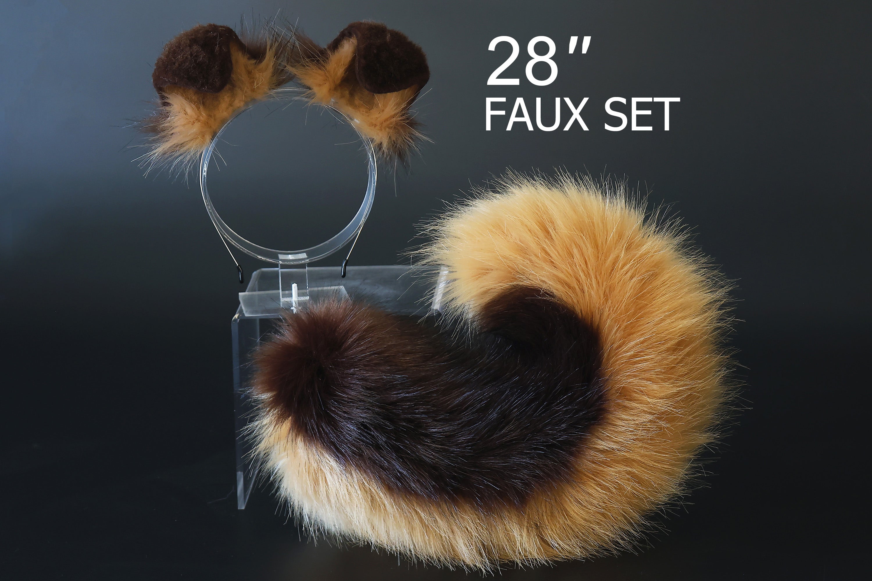 Brown puppy ear and tail plug set kemonomimi Shepherd dog ear and tail plug set Shiba Inu dog ear and tail butt plug set cosplay petplay puppy play dog therian