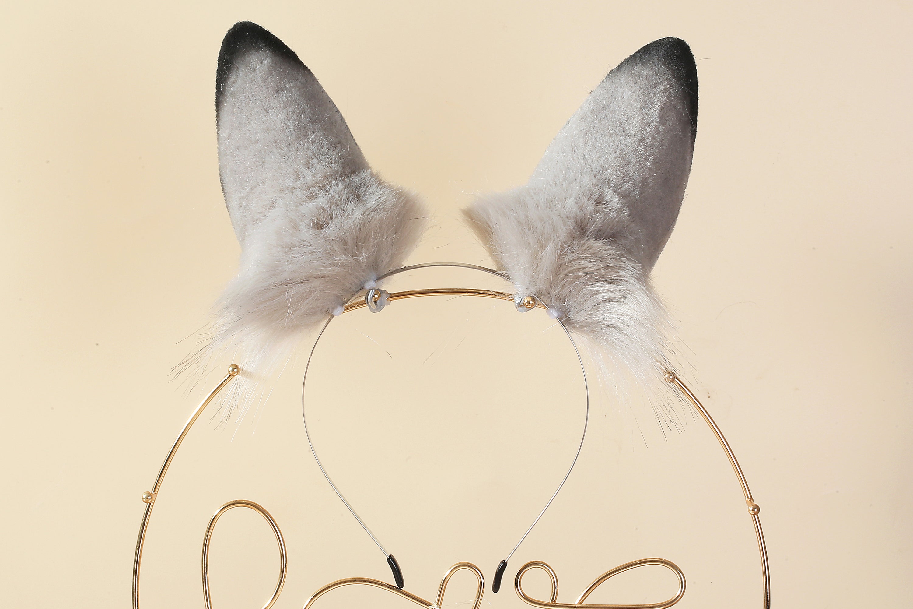 Gray bunny tail plug and ear set bunny ears rabbit tail buttplug bunnykemonomimi rabbit ear petplay