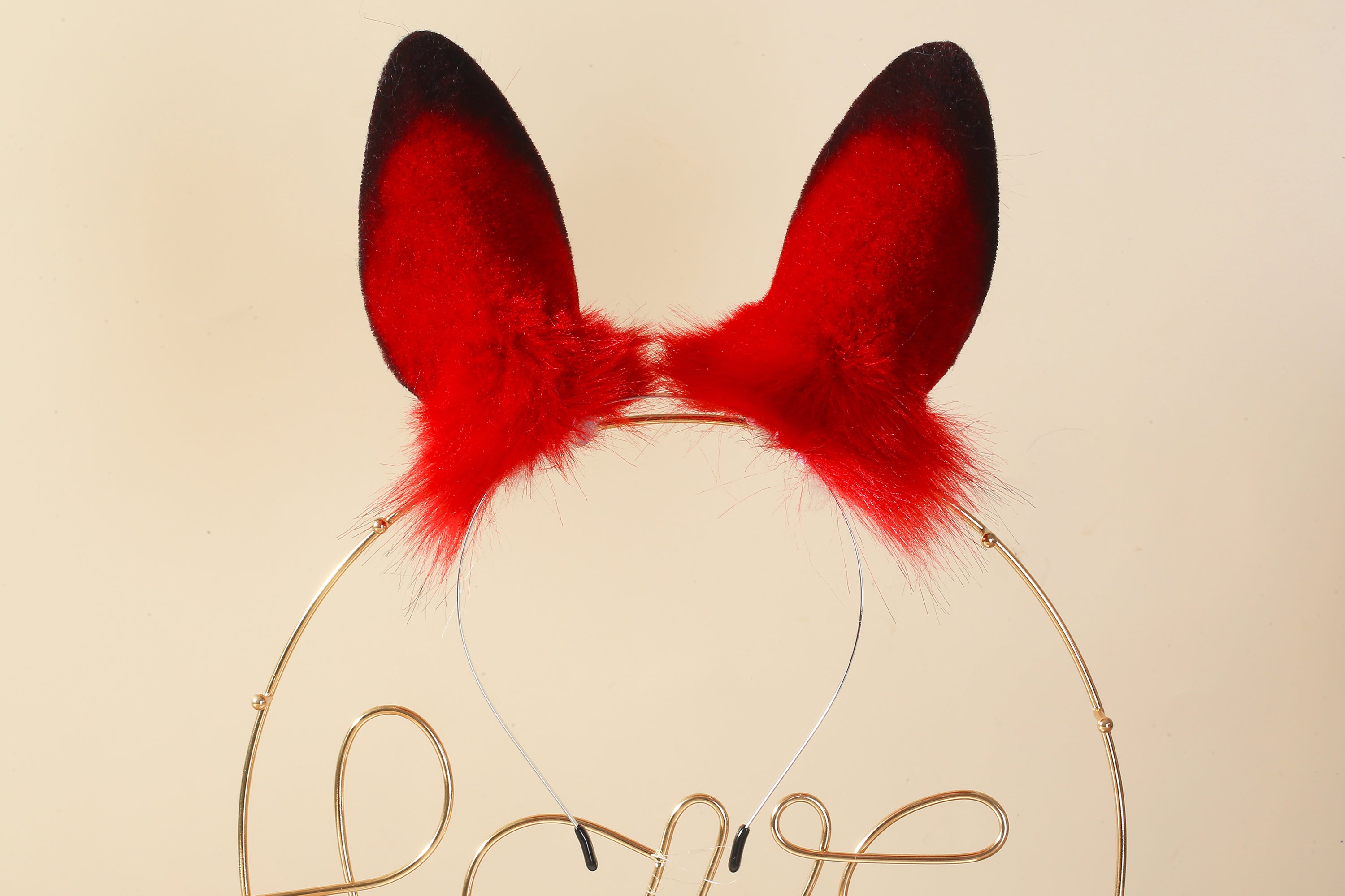 Red bunny tail plug and ear set bunny tail butt plug tail and ear plug set rabbit tail buttplug bunny ear rabbit ear petplay sextoy mature