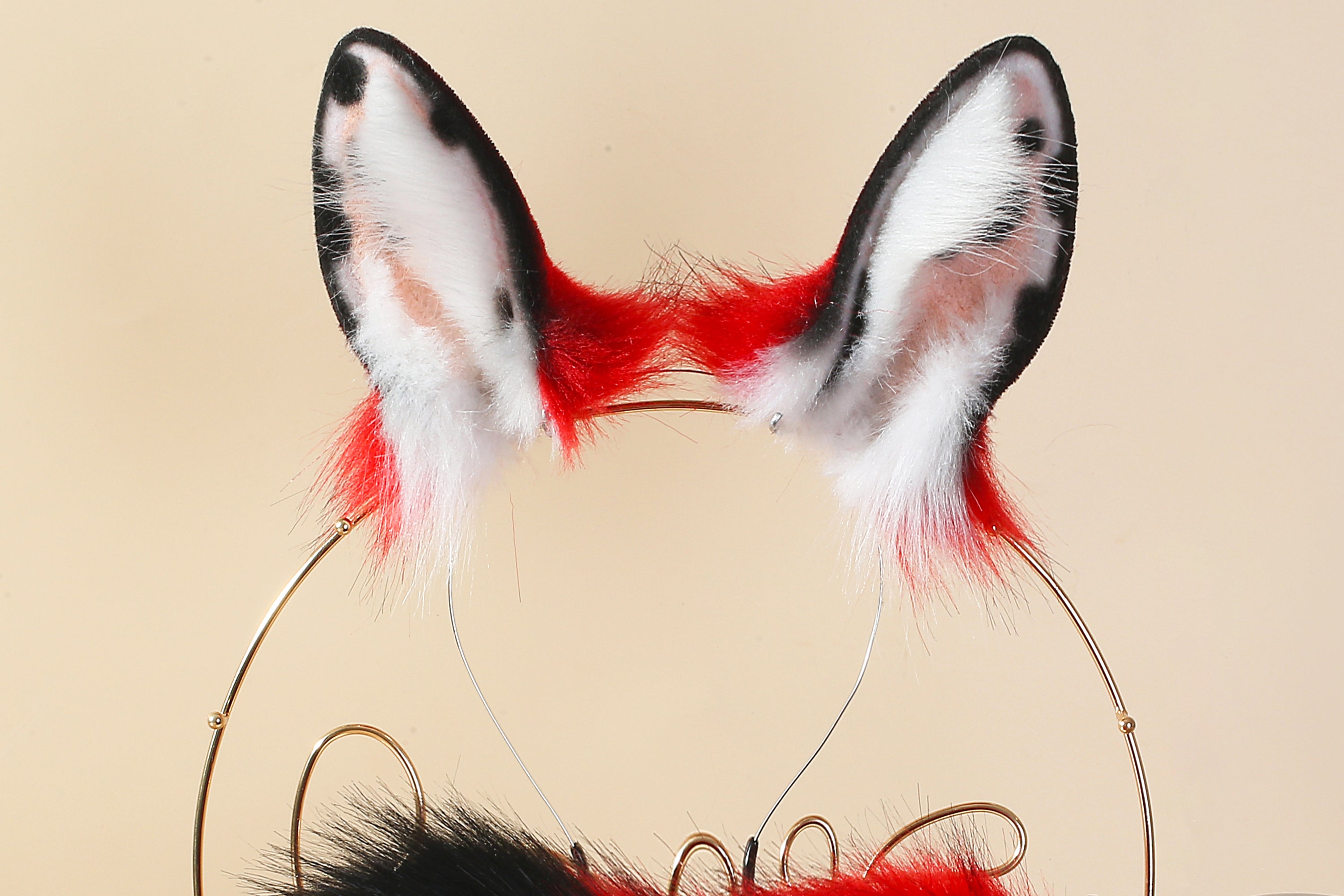 Red bunny tail plug and ear set bunny tail butt plug tail and ear plug set rabbit tail buttplug bunny ear rabbit ear petplay sextoy mature
