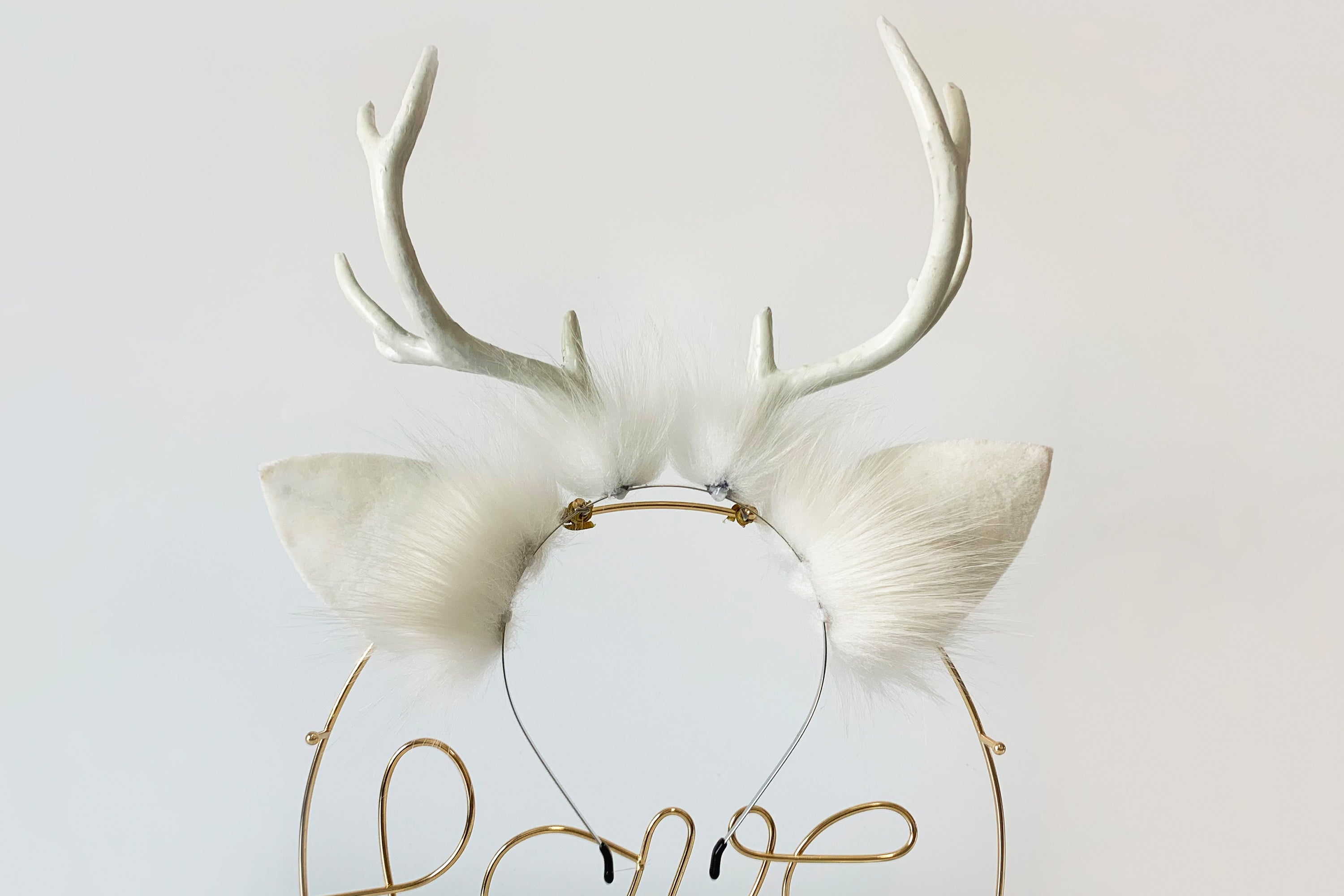 aliriga white faux fur deer ear and tail plug set deer ear and tail plug set anime cosplay ear animal deer tail buttplug and ear petplay