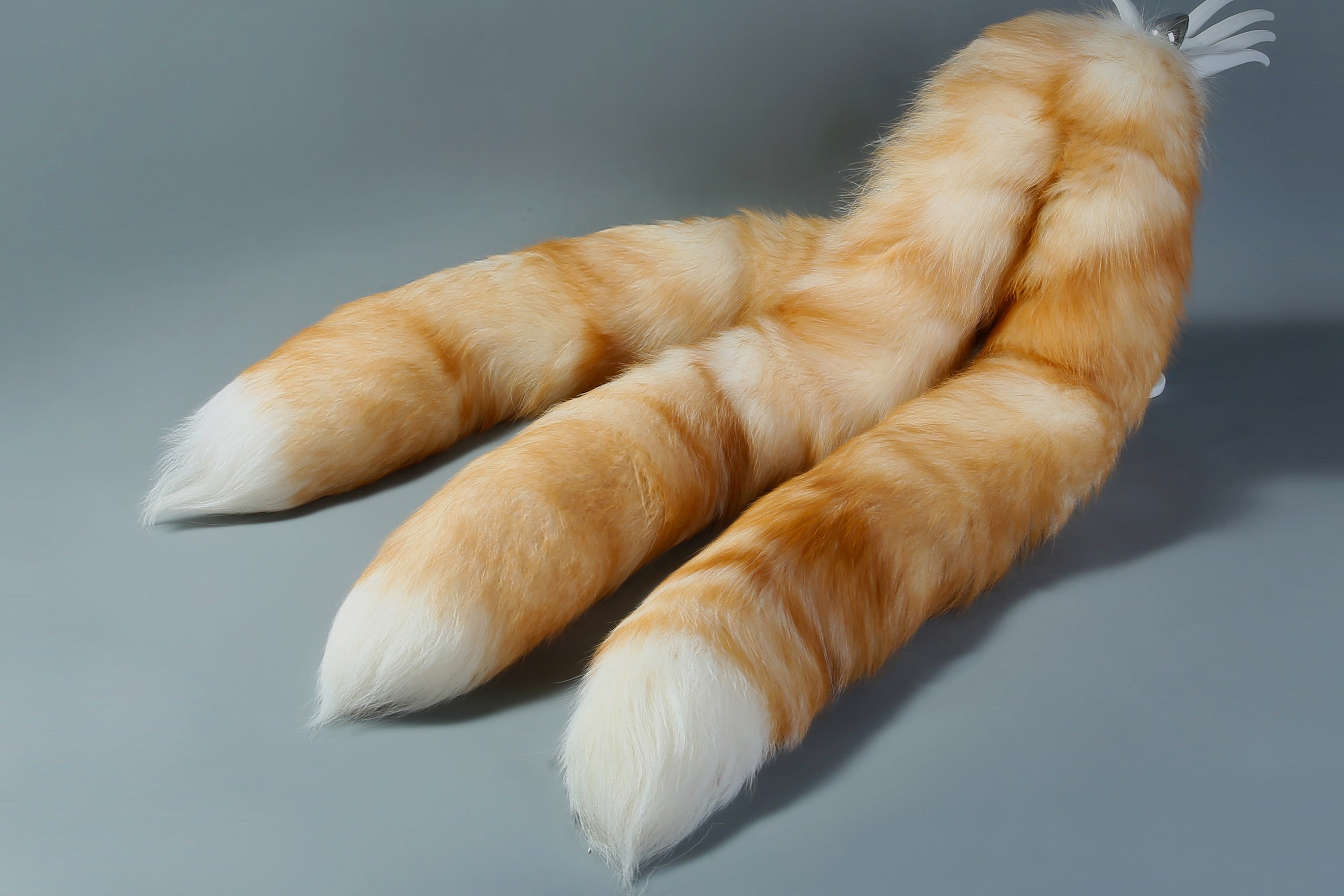 light brown 3 tailed kitsune tail butt plug real fox kitsune tail plug long fox tail plug wolf tail buttplug detach sex toy bdsm anime cosplay