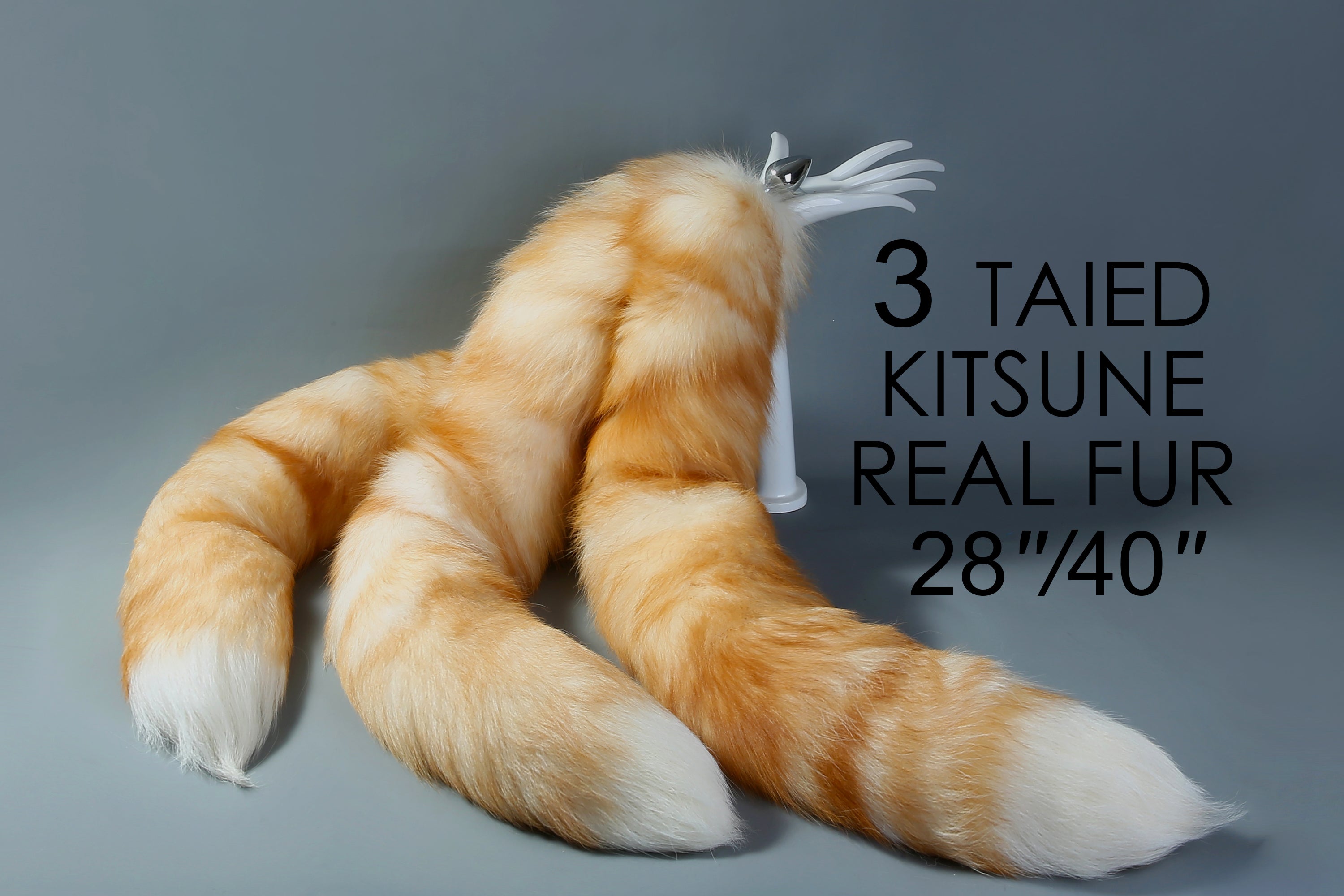 light brown 3 tailed kitsune tail butt plug real fox kitsune tail plug long fox tail plug wolf tail buttplug detach sex toy bdsm anime cosplay