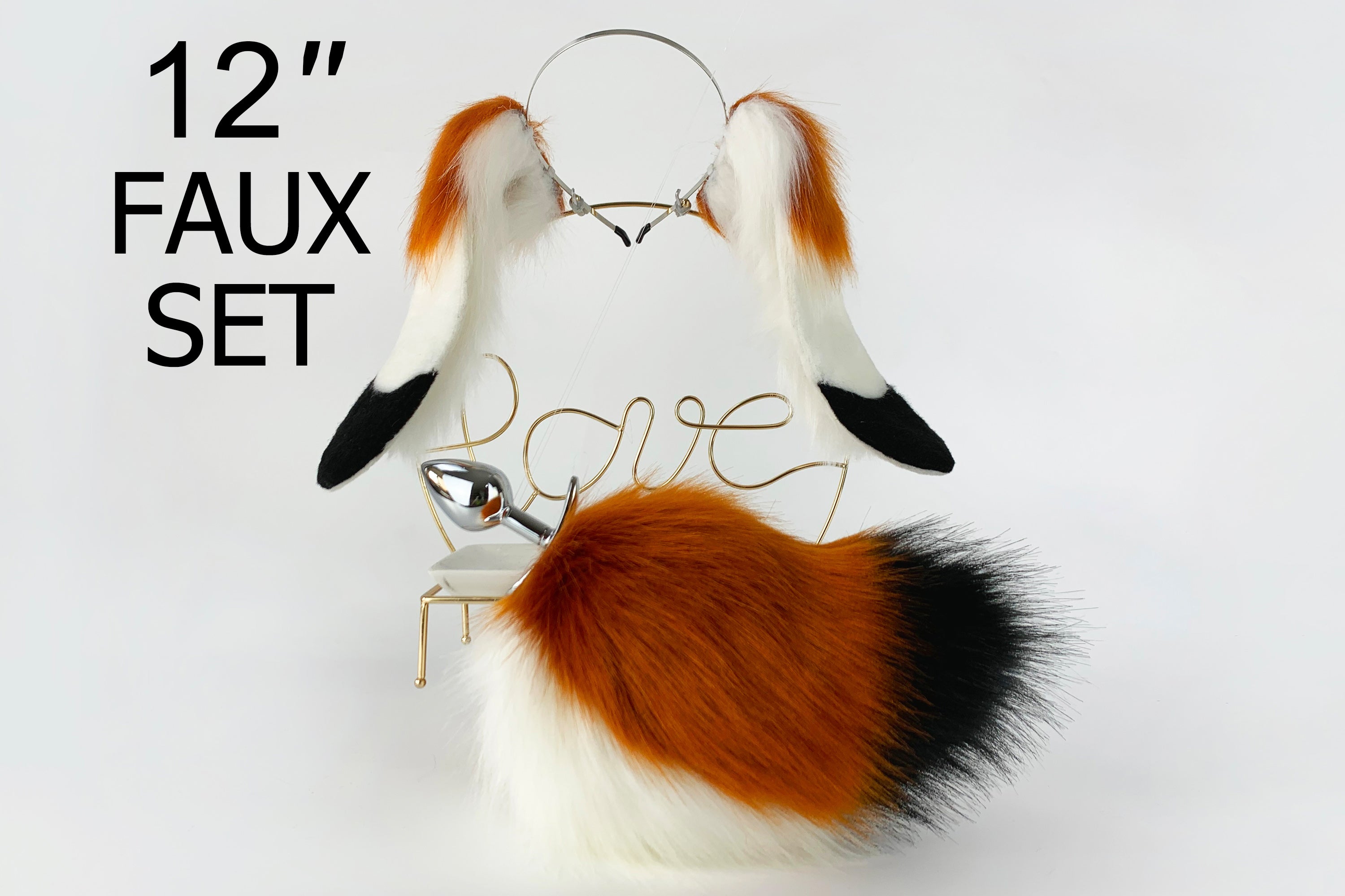 brown lop bunny ear and tail butt plug set petplay rabbit tail plug and ear set bunny kemonomimi rabbit cosplay