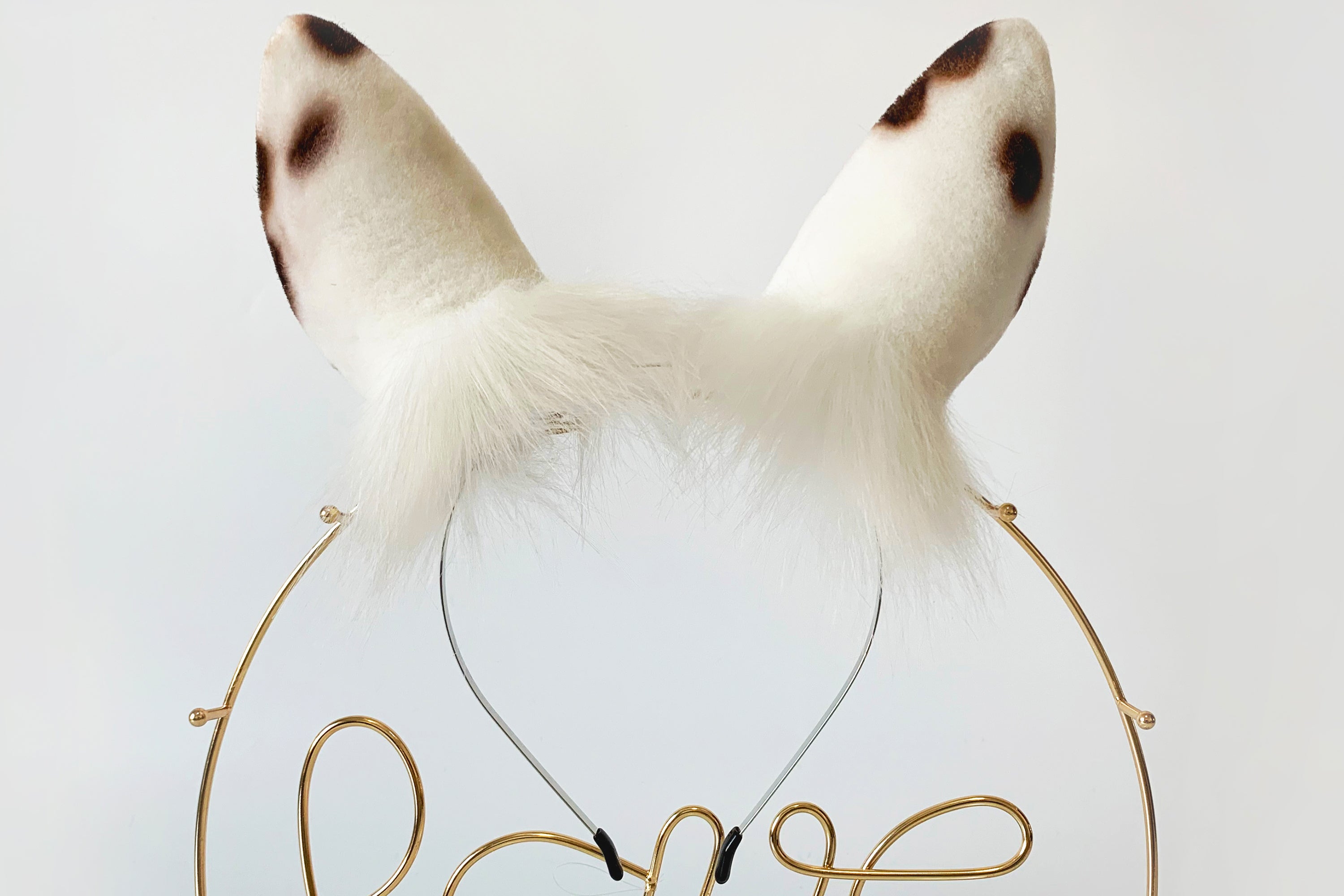 brown spot white bunny tail plug and ear set kemonomimi rabbit tail butt plug and ear set cosplay ear anime sextoy petplay