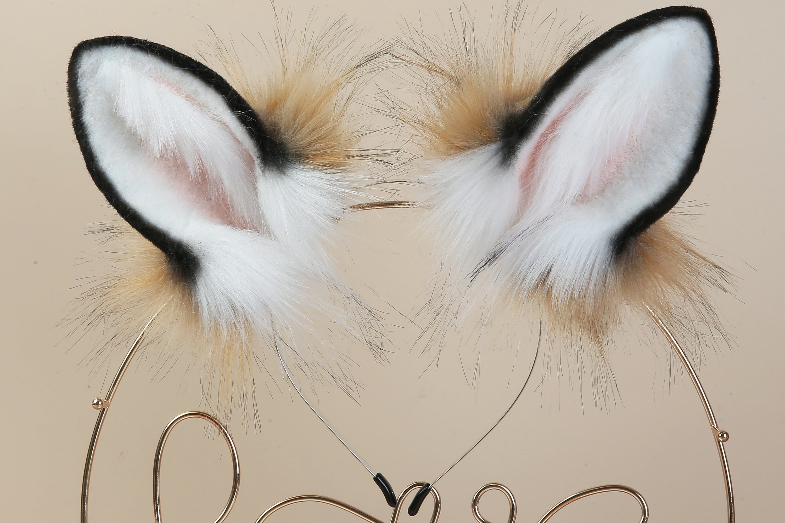 brown white bunny ear and tail plug set rabbit tail butt plug and ear cosplay bunny kemonomimi rabbit therian