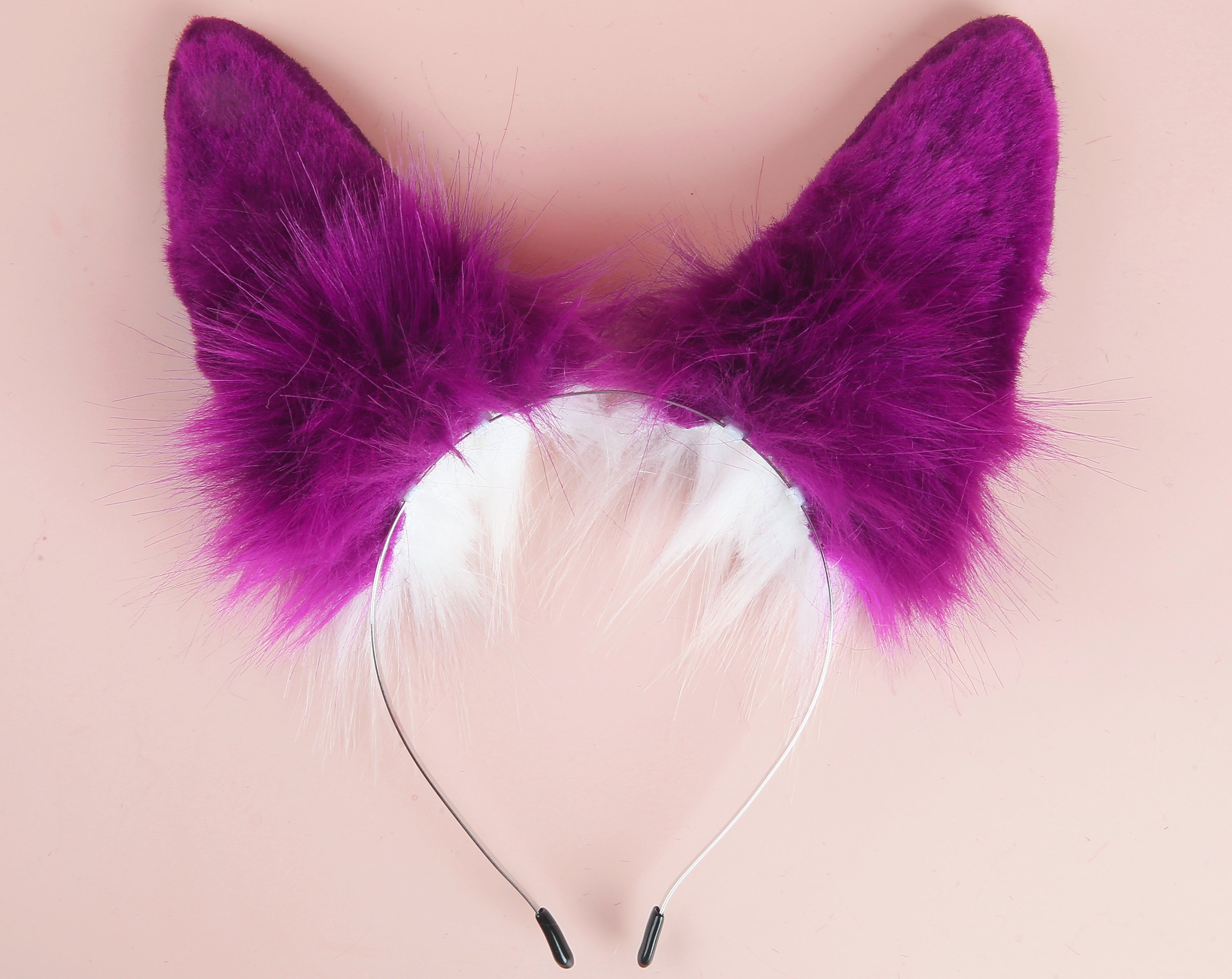 bunny tail plug and ear set purple white rabbit tail butt plug and ear anime cosplay sextoy bunny kemonomimi rabbit therian