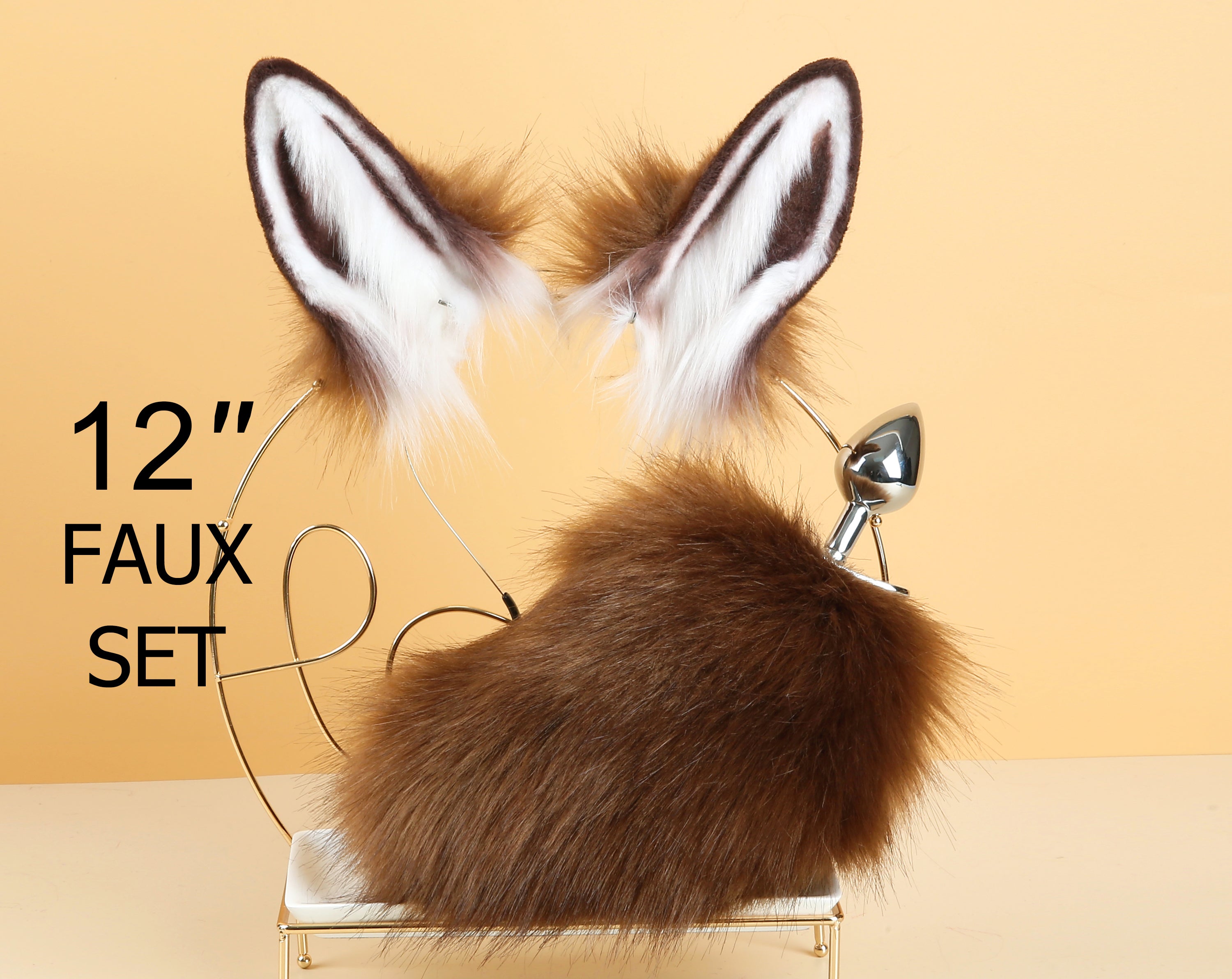 coffee bunny tail plug and ear set rabbit tail butt plug and ear set anime cosplay bunny kemonomimi rabbit therian