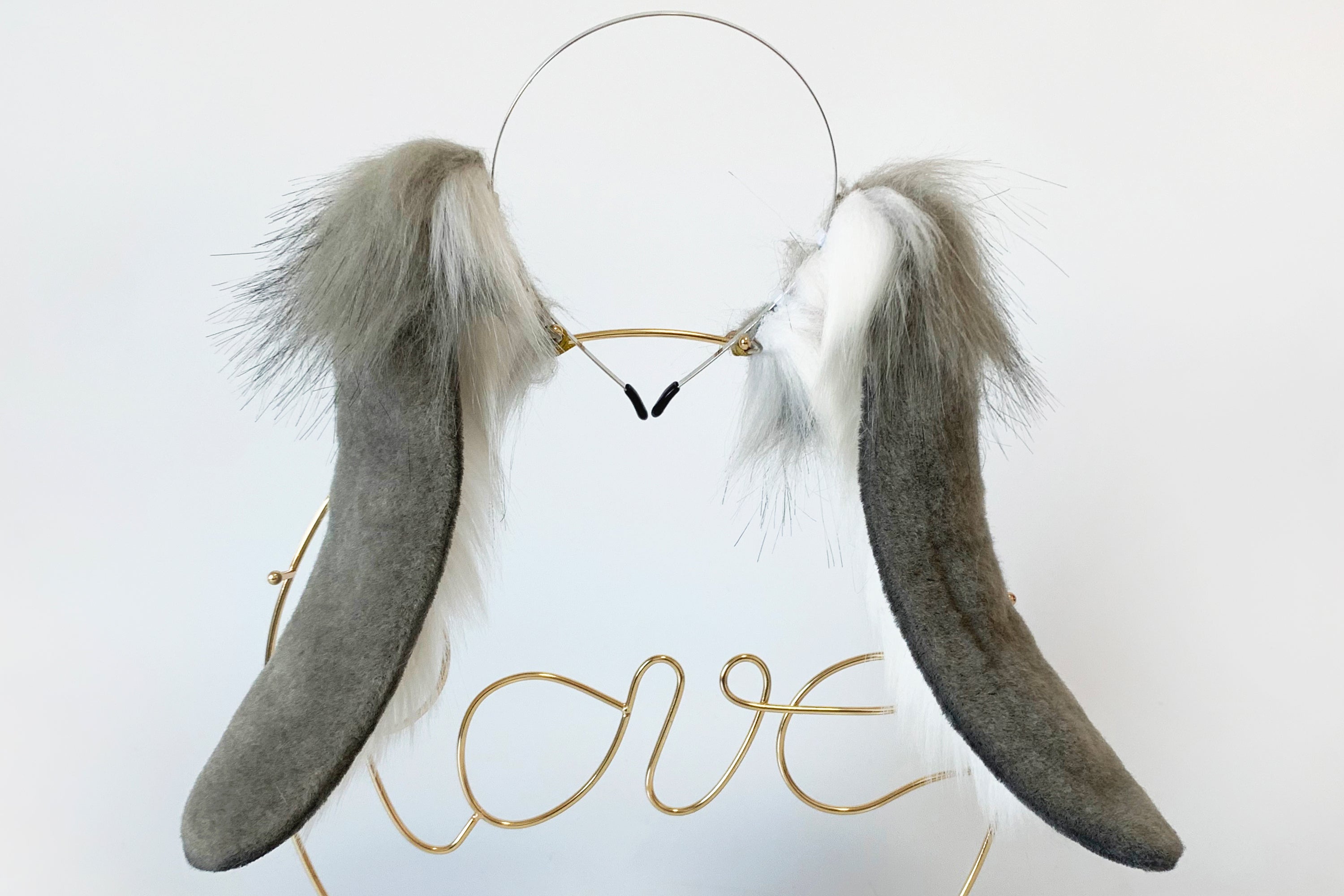 gray lop bunny ear and tail plug set rabbit ear and tail bunny cosplay rabbit kemonomimi