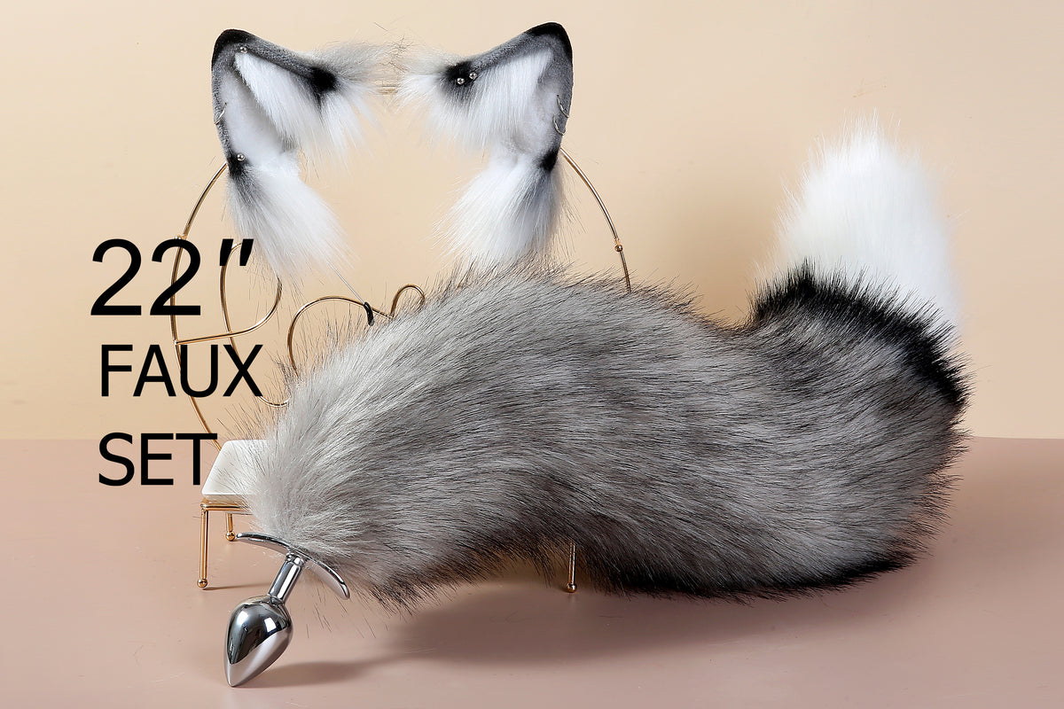 SILVER FOX TAIL PLUG