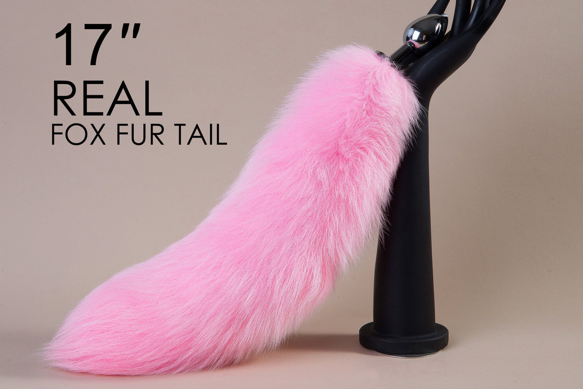 short pink tail butt plug tail fox tail plug wolf dildo tail buttplug   Aliriga