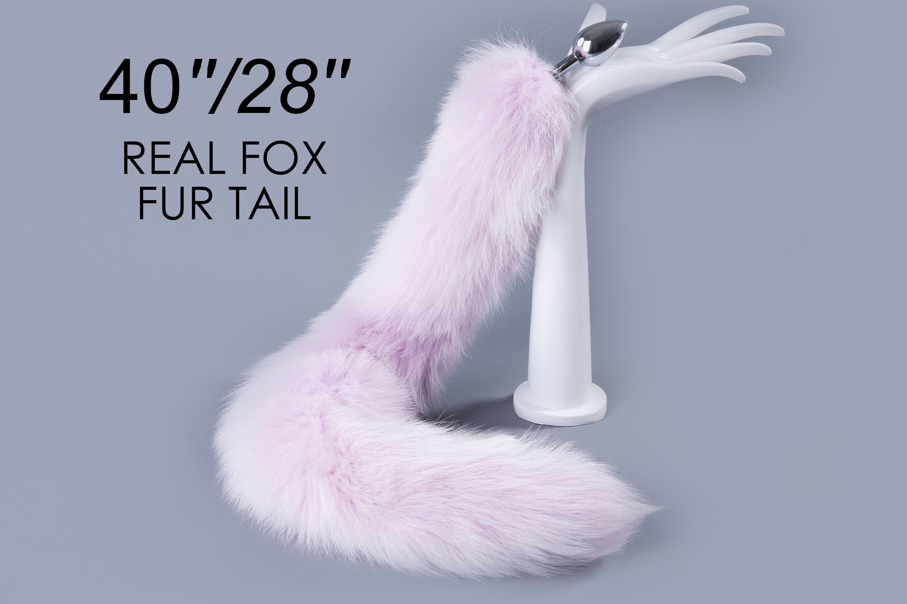 long real fox tail plug sex toy light purple fox tail butt plug tail buttplug tail anal plug wolf ass plug anime cosplay kitten bdsm
