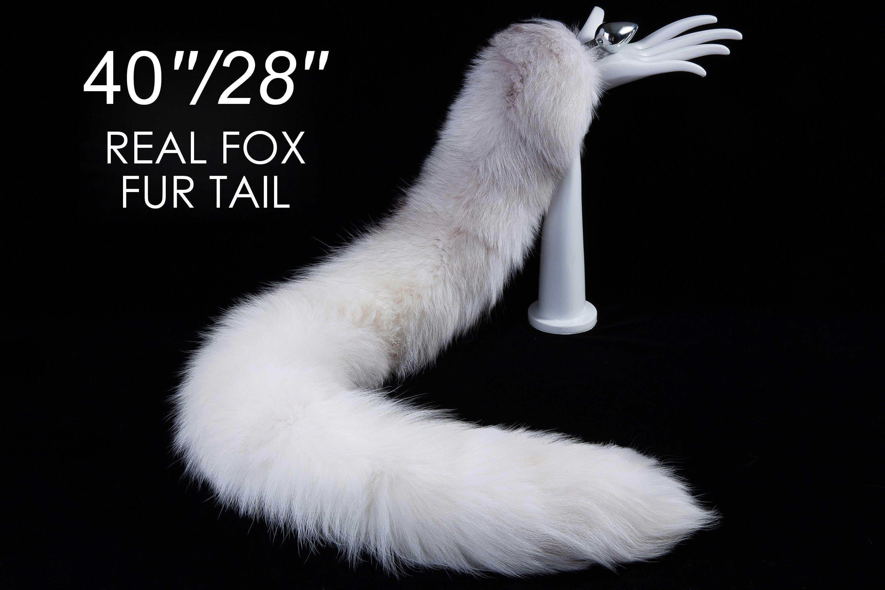 white gray real wolf tail butt plug tail long fox tail plug wolf dildo sextoy sex toy tail buttplug anime cosplay neko bdsm bondage