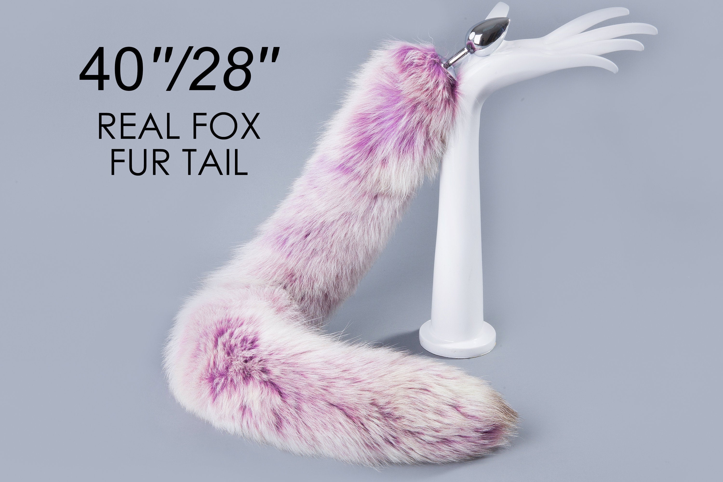 purple long real fox tail butt plug tail buttplug detach fox tail plug wolf sex toy for couple bdsm anal plug anime cosplay bondage