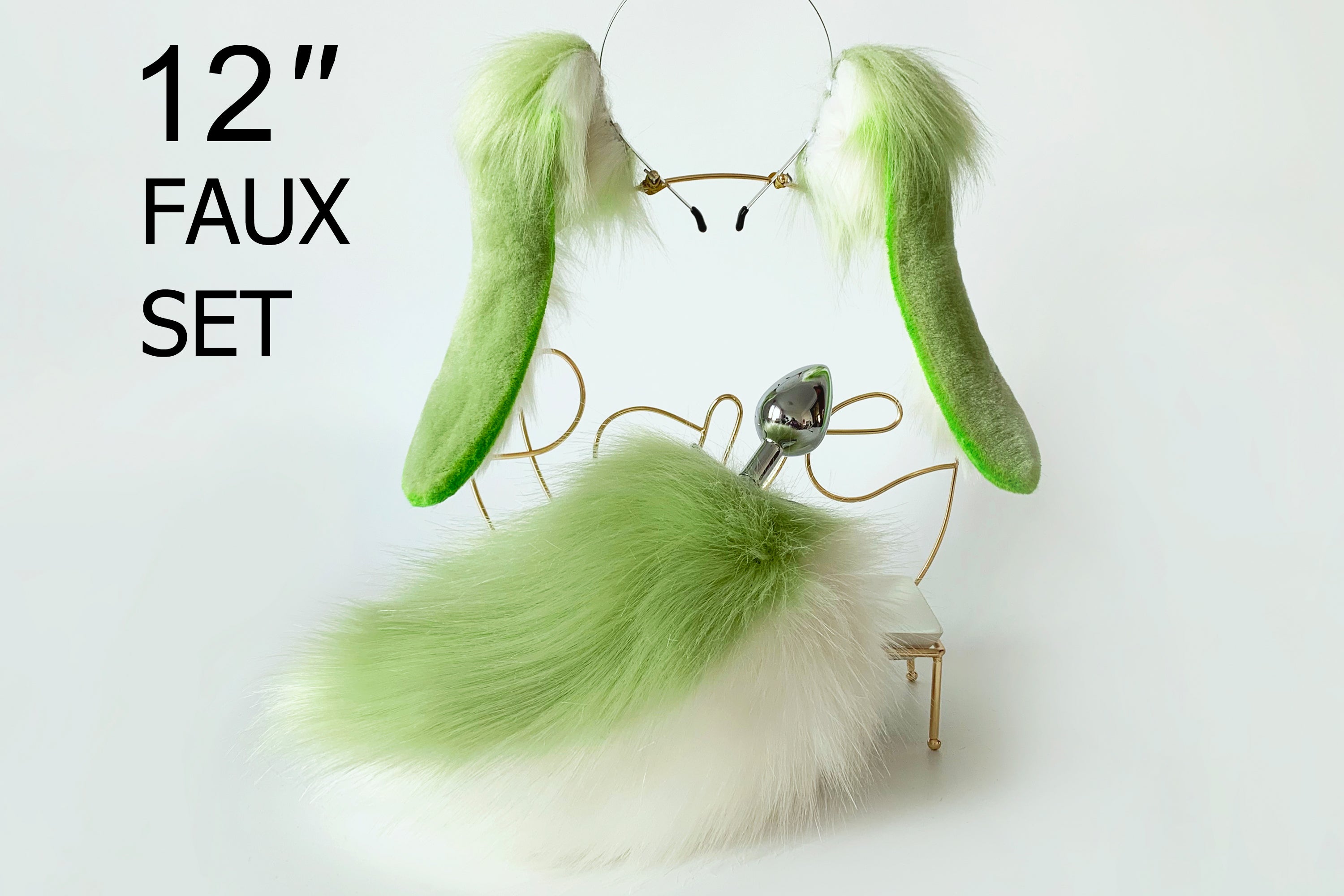 lop bunny ear and tail plug set bunny petplay rabbit ear and tail butt plug bunny kemonomimi rabbit therian