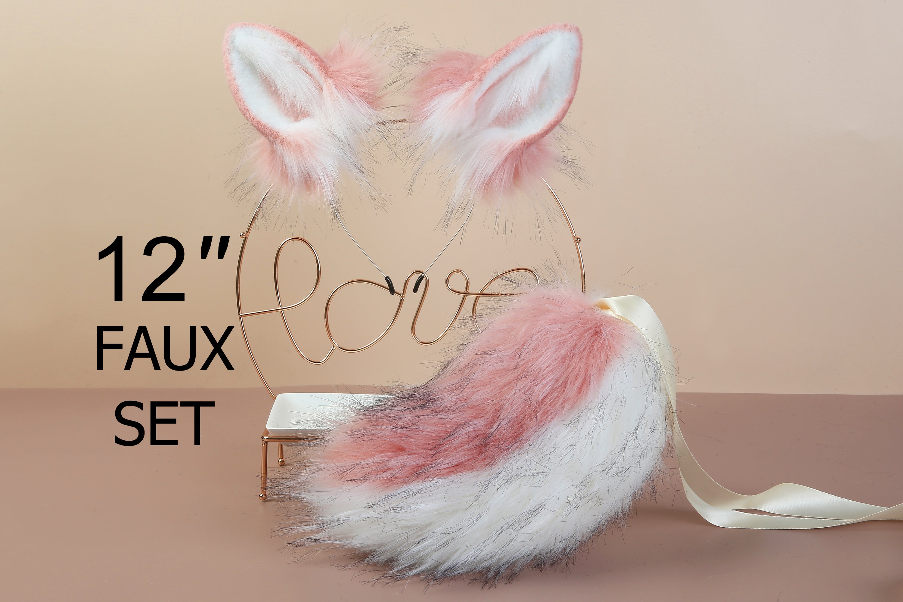 pink white bunny ear and tail plug rabbit tail butt plug and ear anime cosplay bunny kemonomimi rabbit therian