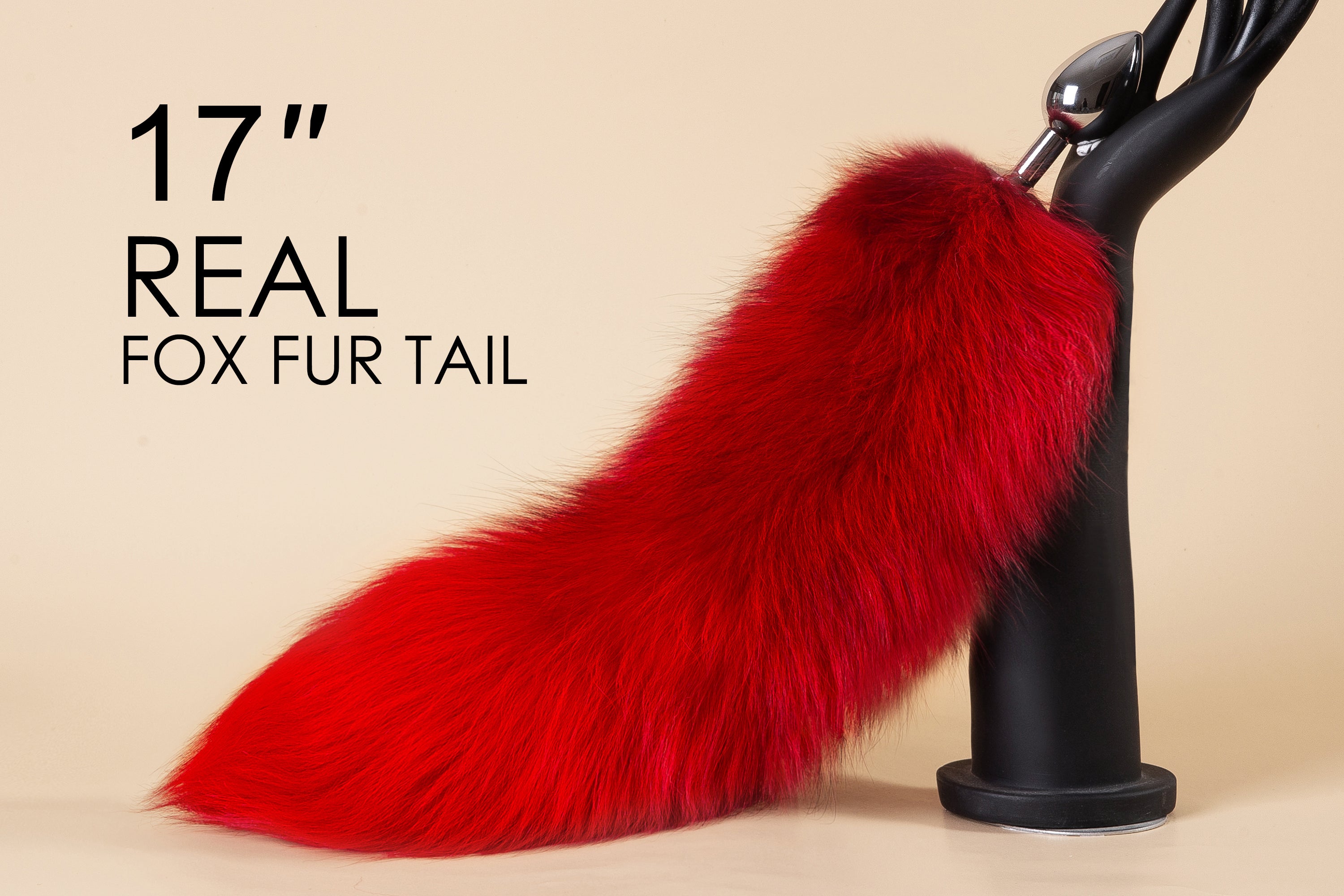 real fur red fox tail plug wolf tail butt plug tail short fox tail buttplug tail analplug sex toy bdsm petplay ddlg anime cosplay