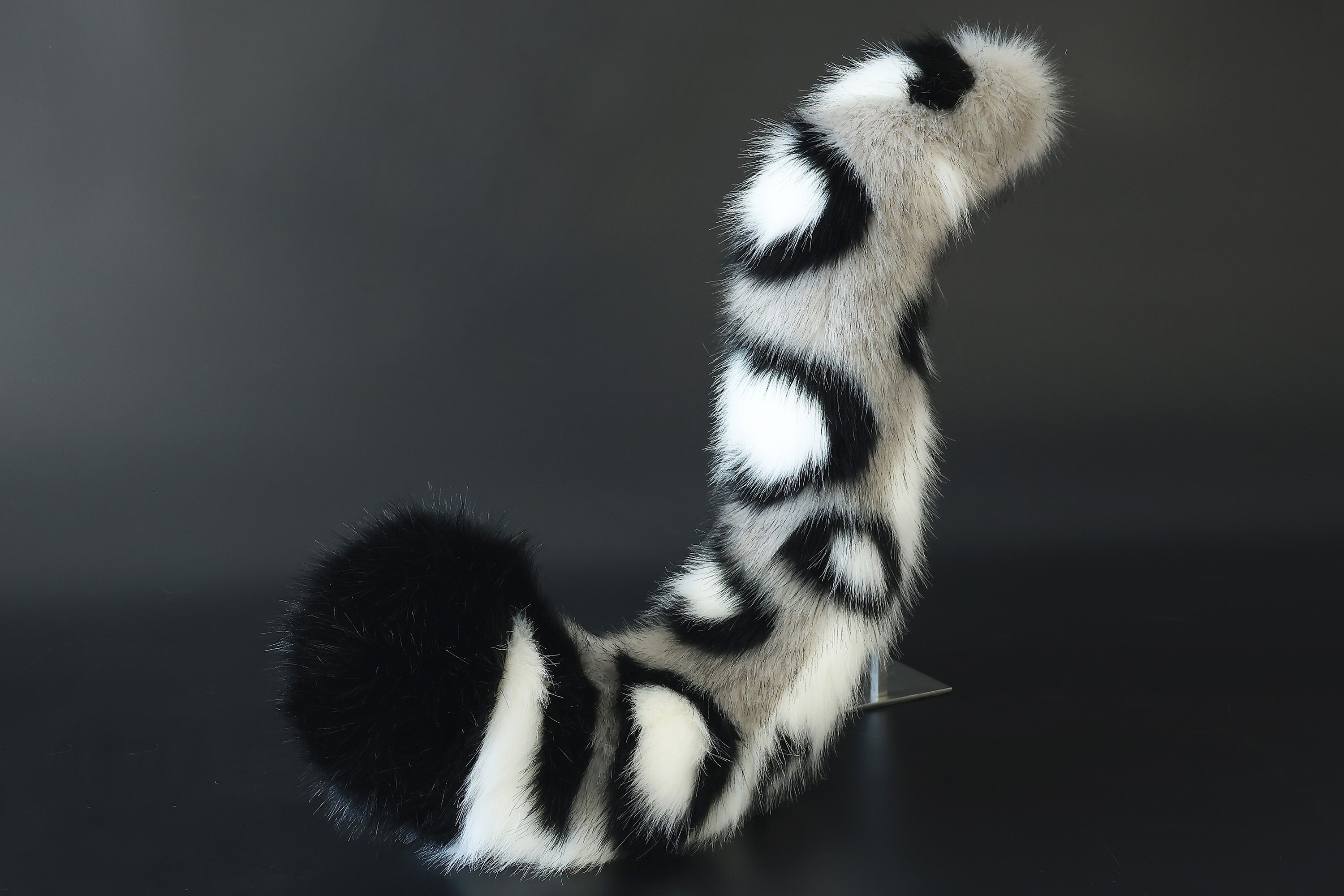 Realistic faux fur gray snow leopard ear and tail set anime cosplay leopard tail and ear petplay halloween animal role playing kemonomimi