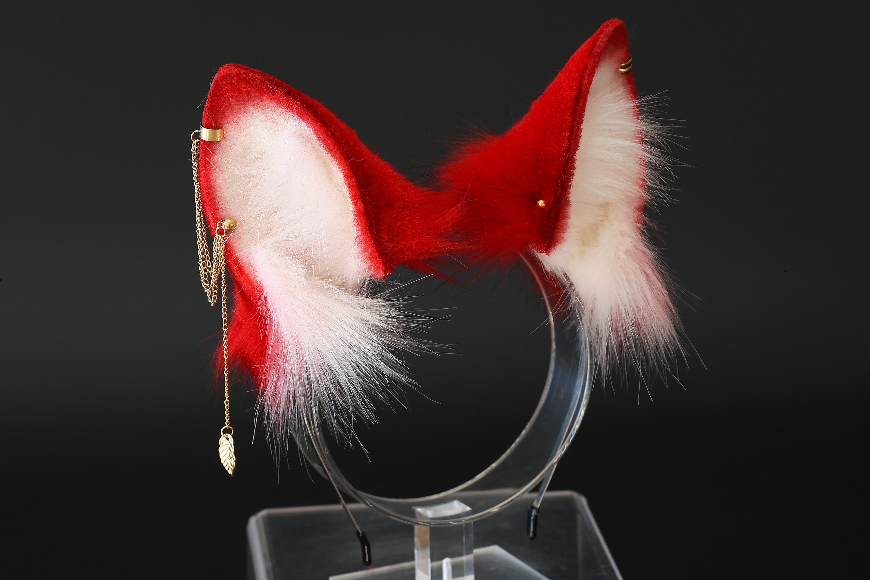 3 tailed kitsune tail and ear faux fur white red 3 fox tails and ears kitten ear and tail butt plug wolf ear and tail anime cosplay role play