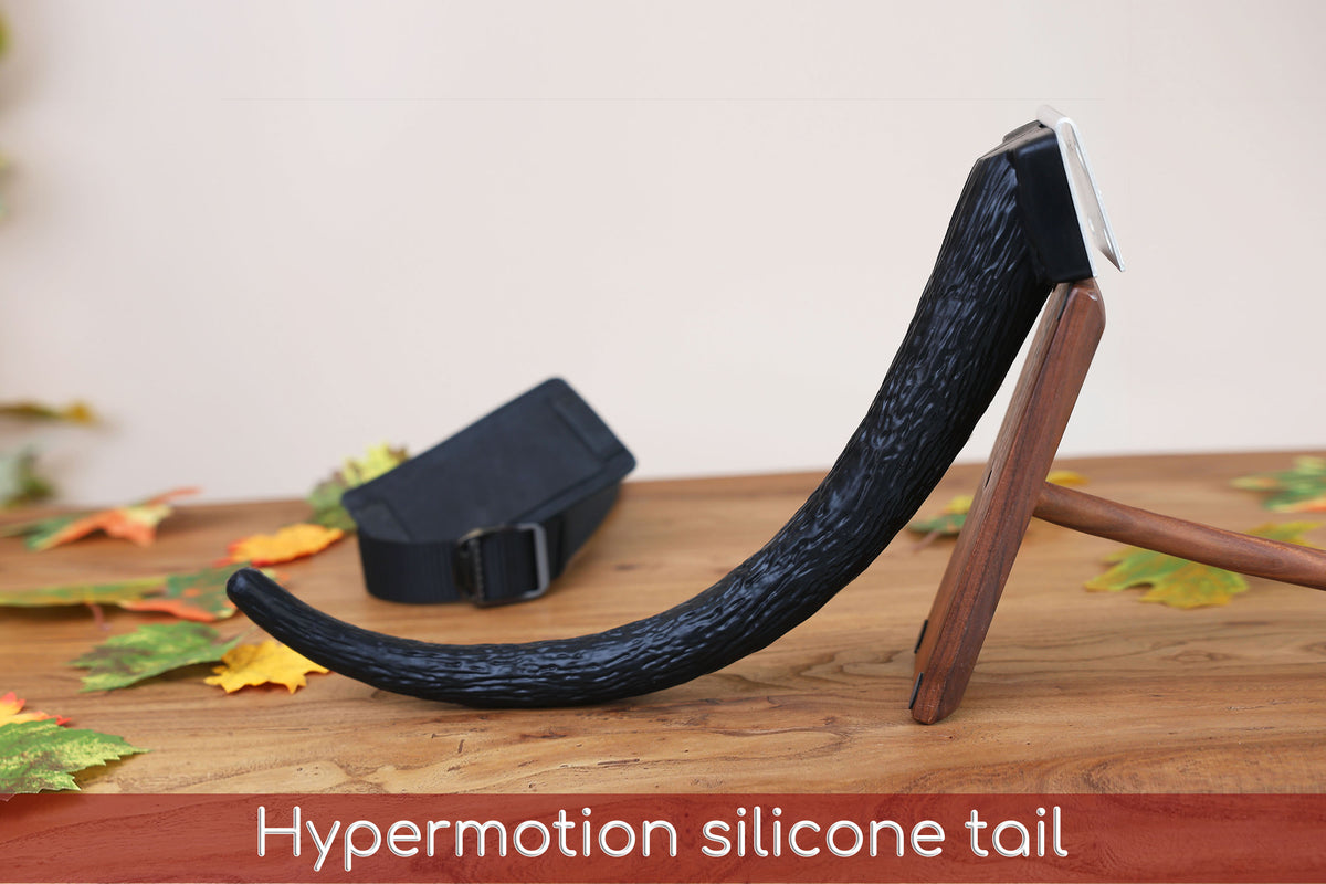 Hypermotion tail silicone core with secure leather holster hyper motion tail wagging tail kemonomimi therian silicone core tail supermotion
