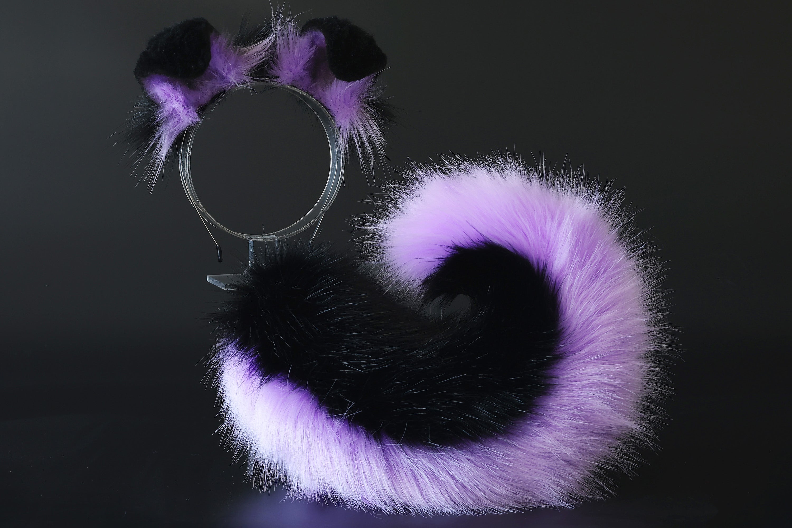 Black purple puppy ear and tail plug set kemonomimi Shepherd dog ear and tail plug set Shiba Inu dog ear and tail butt plug set cosplay petplay puppy play dog therian