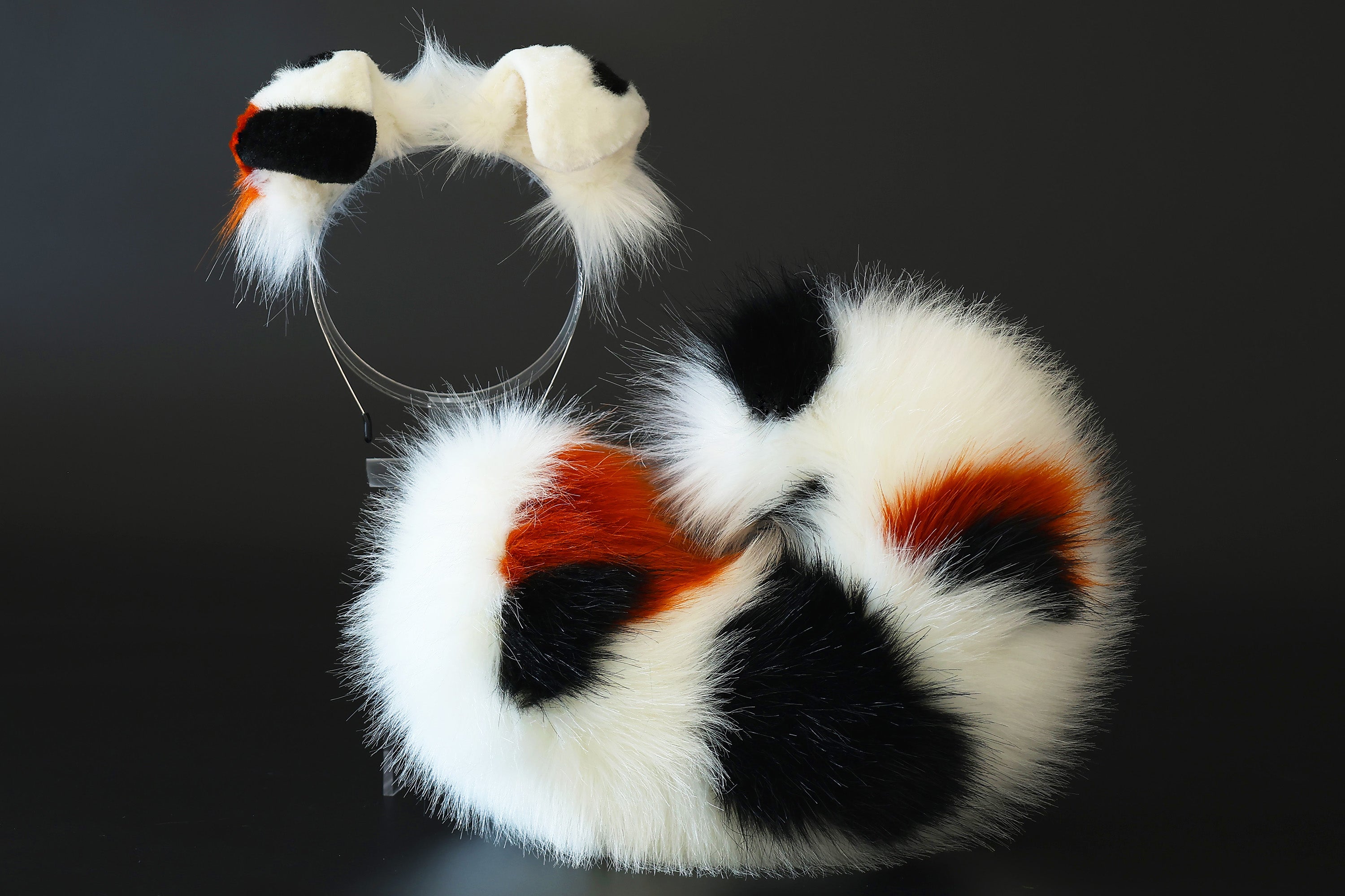 Calico shepherd dog tail and ear faux fur splicing Shiba Inu dog ear and tail butt plug anime cosplay therian puppy ear tail puppy girl kemonomimi puppyboy