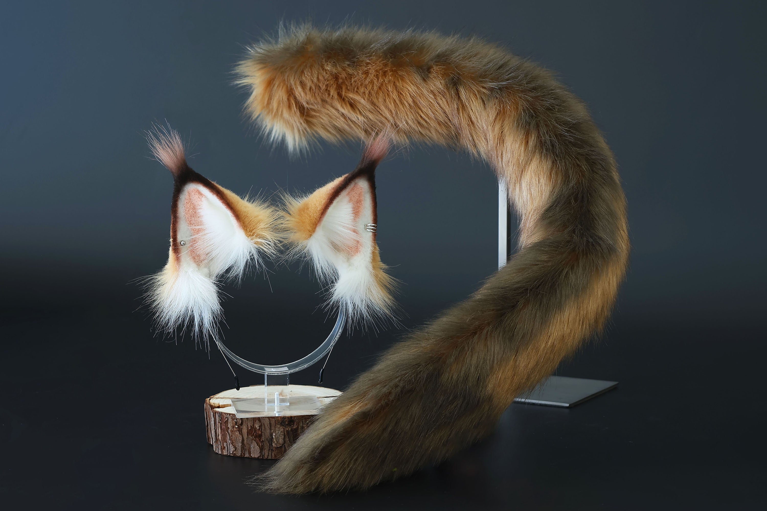 Somali cat ears and tail lynx cat tail and ears kemonomimi kitten tail and ear kitten therian anime cosplay jungle cat ears and tail butt plug