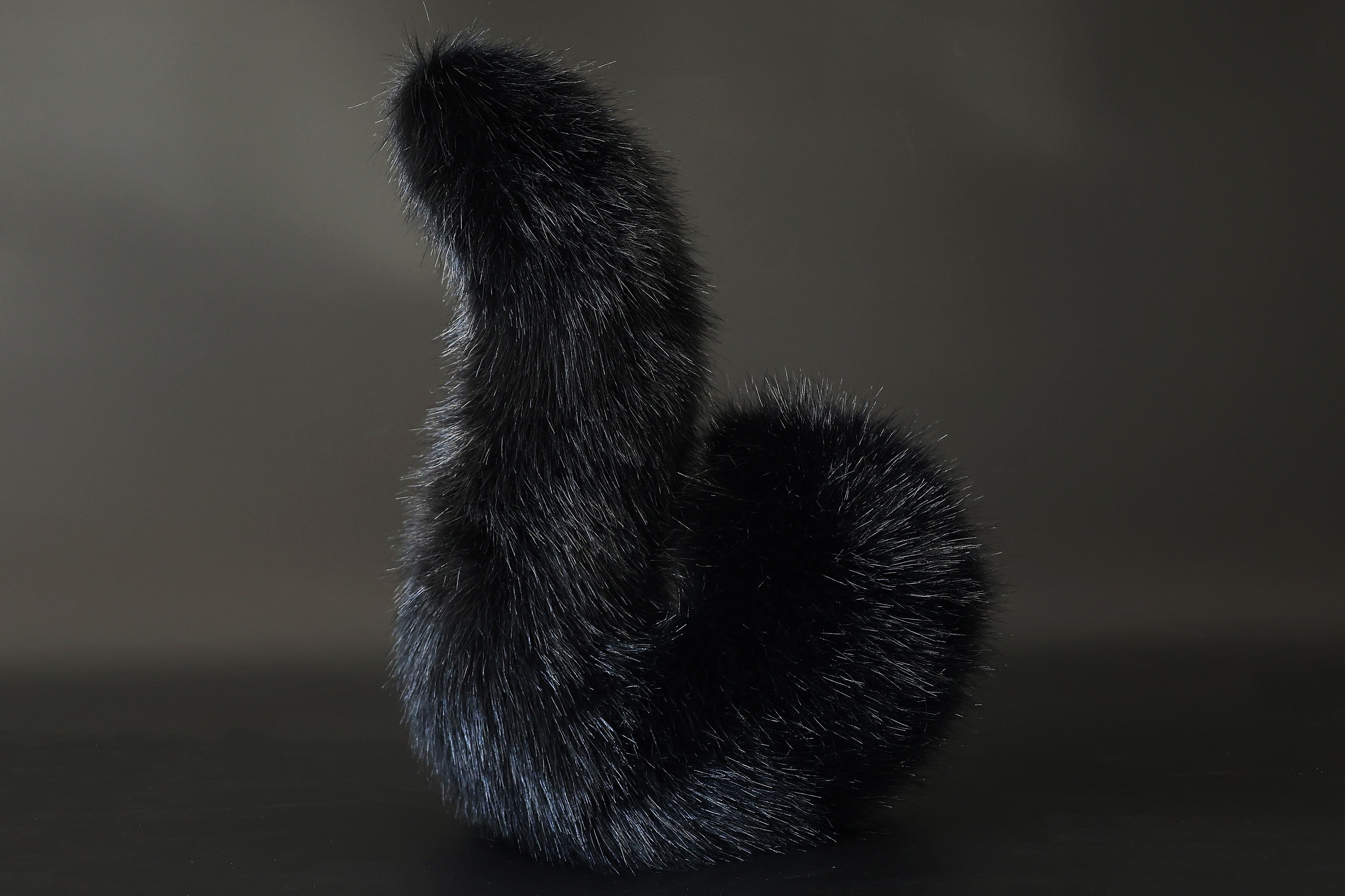 Black faux fur shepherd dog tail and ear set shiba Inu dog ear and tail plug curved puppy tail anime cosplay  puppy play halloween gift