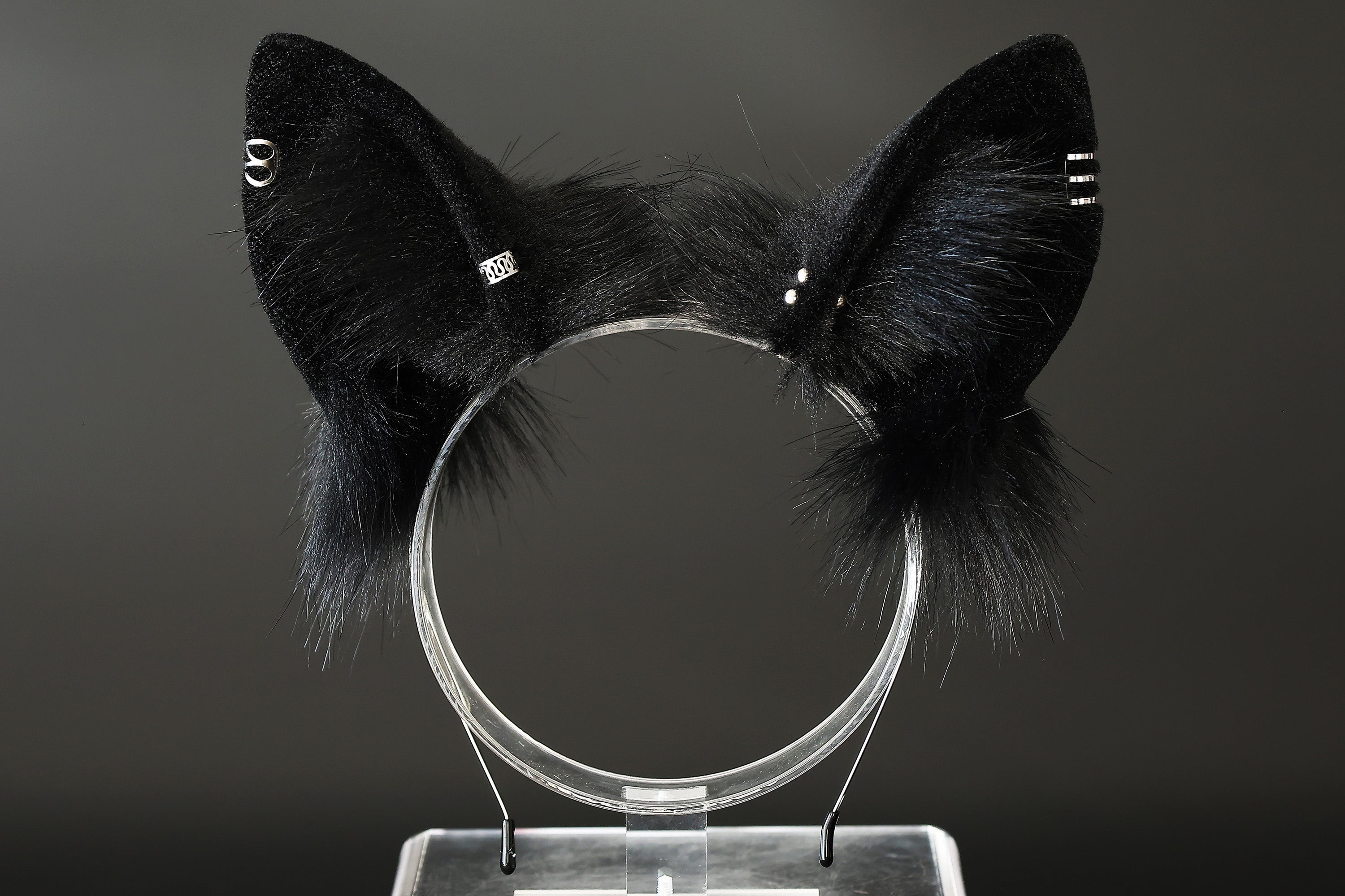 Black faux fur shepherd dog tail and ear set shiba Inu dog ear and tail plug curved puppy tail anime cosplay  puppy play halloween gift