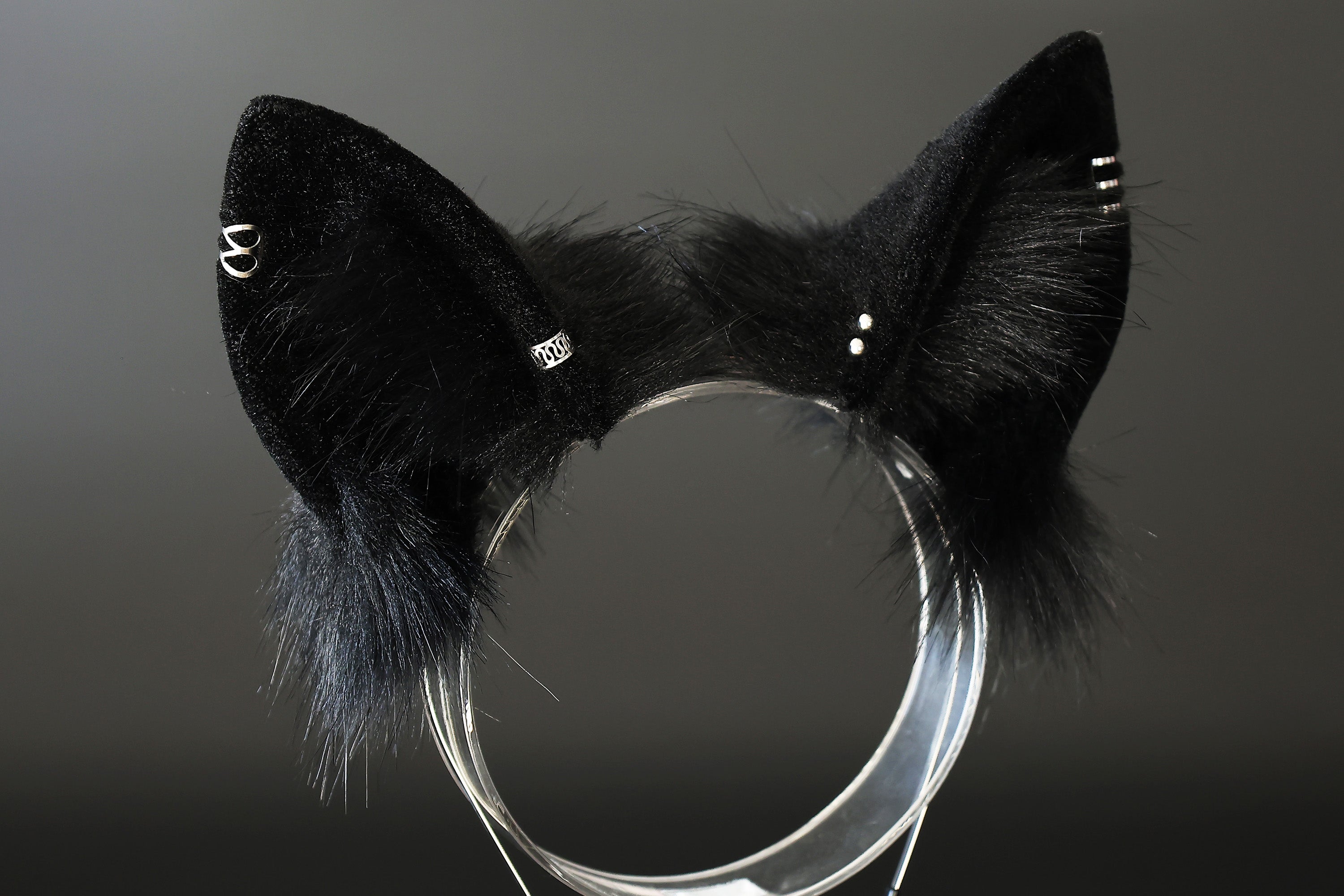 Black faux fur shepherd dog tail and ear set shiba Inu dog ear and tail plug curved puppy tail anime cosplay  puppy play halloween gift
