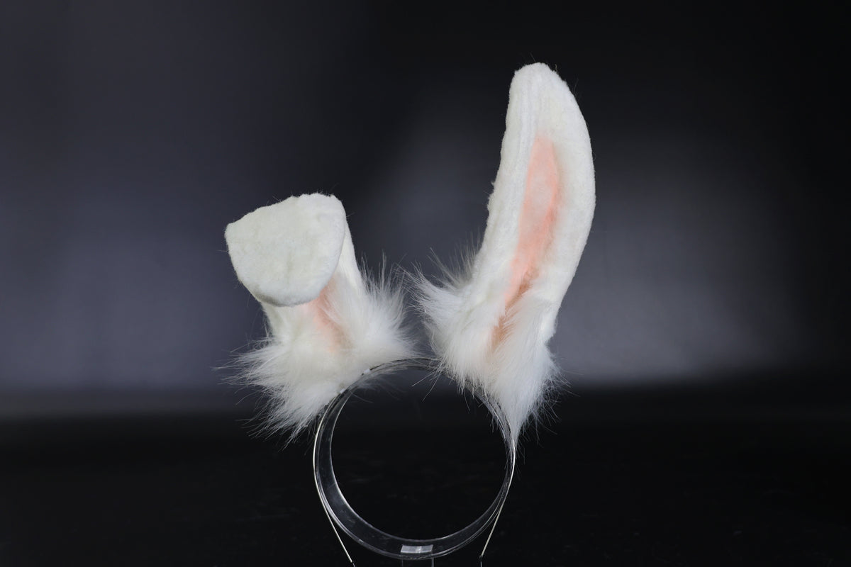 Sew Realistic Rabbitears Realistic white faux fur bunny ear and tail bendable rabbit ear and ta ...