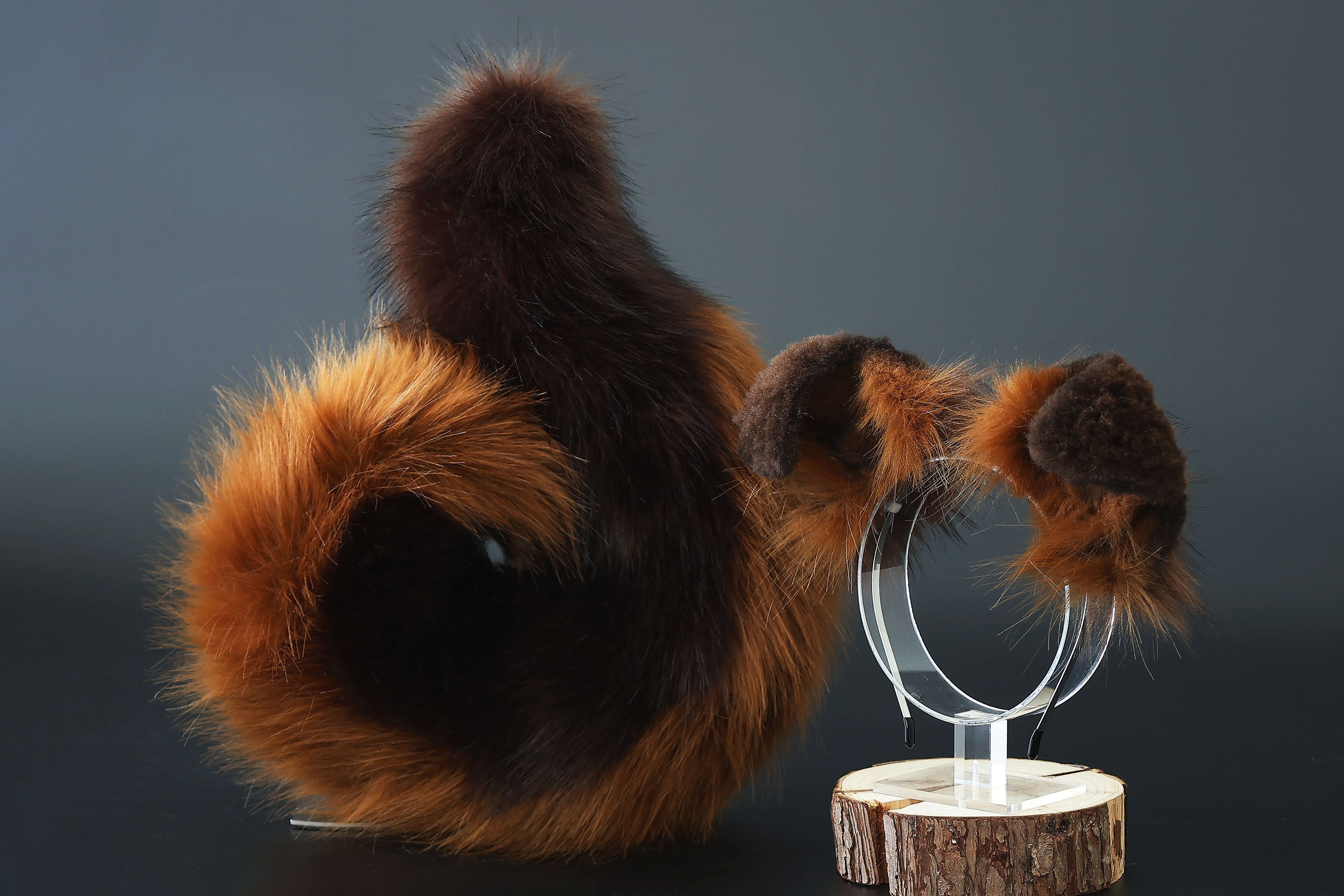 Brown puppy ear and tail plug set kemonomimi Shepherd dog ear and tail plug set Shiba Inu dog ear and tail butt plug set cosplay petplay puppy play