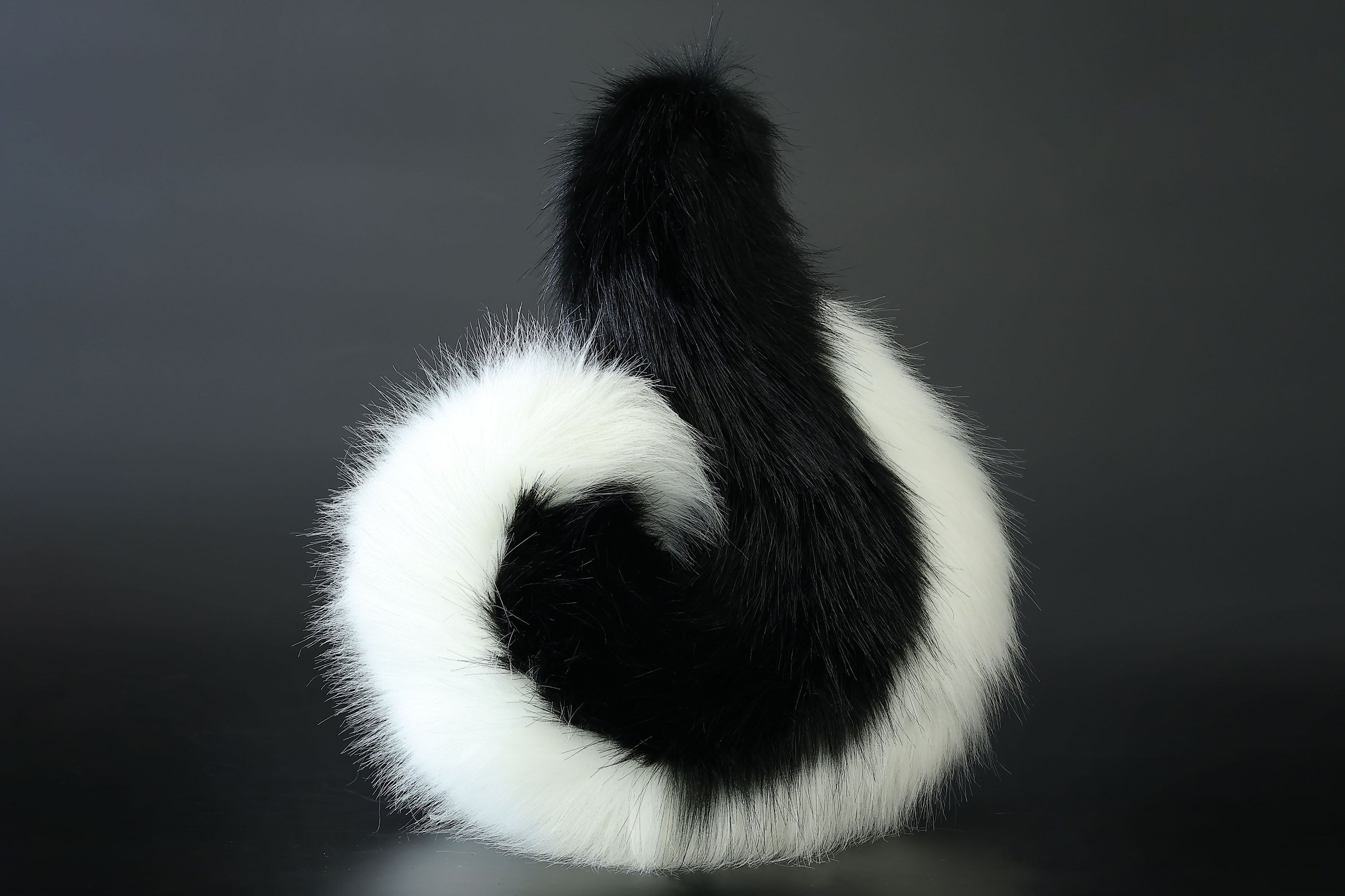 Black white puppy ear and tail plug set kemonomimi Shepherd dog ear and tail plug set Shiba Inu dog ear and tail butt plug set cosplay petplay puppy play