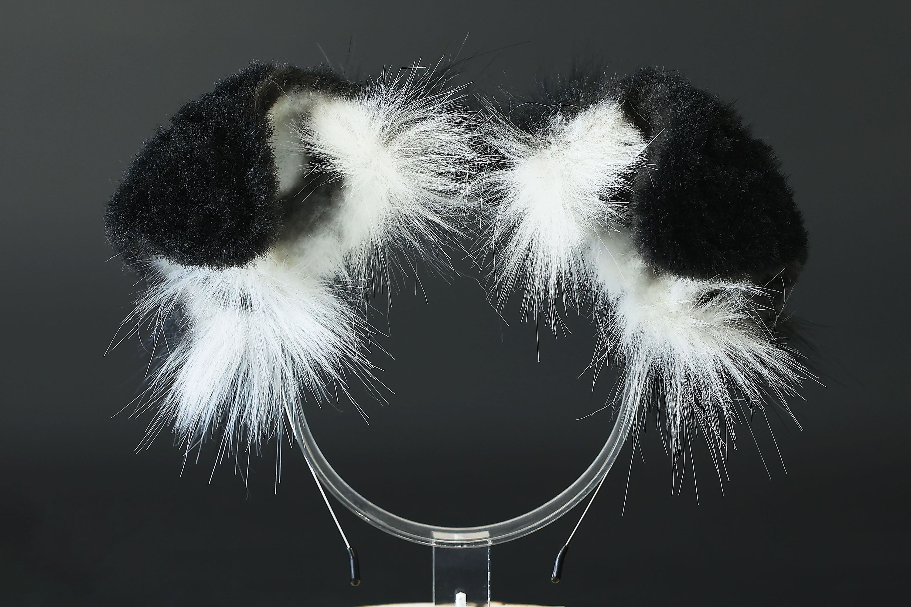 Black white puppy ear and tail plug set kemonomimi Shepherd dog ear and tail plug set Shiba Inu dog ear and tail butt plug set cosplay petplay puppy play