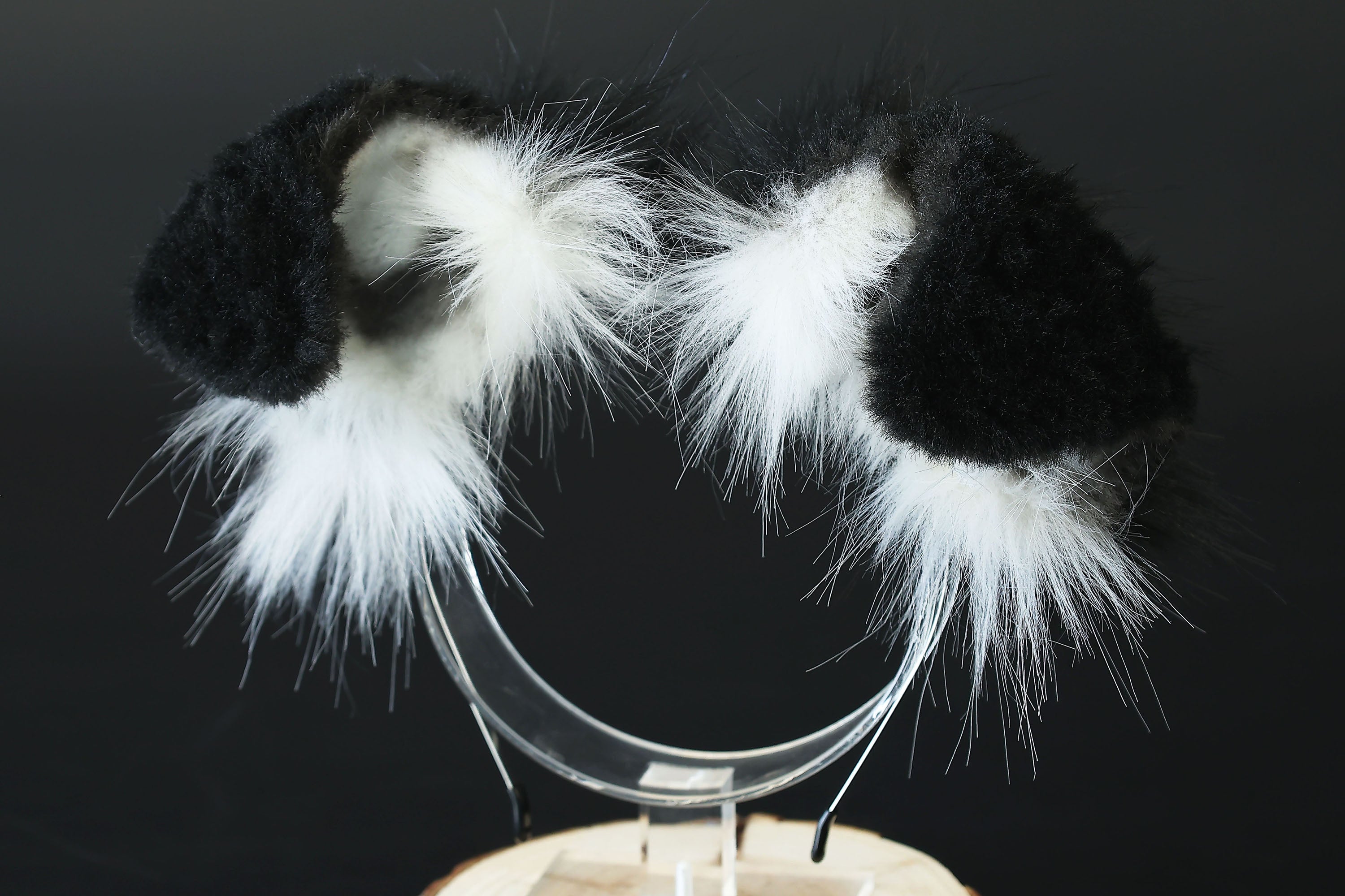 Black white puppy ear and tail plug set kemonomimi Shepherd dog ear and tail plug set Shiba Inu dog ear and tail butt plug set cosplay petplay puppy play