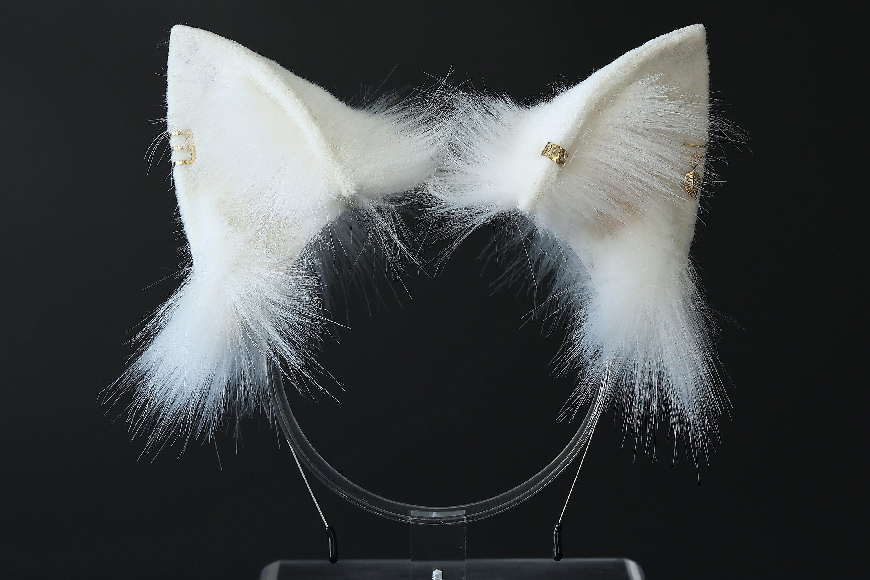 Realistic white faux fur cat ears and tail butt plug kitten ears and tail kittenplay anime cosplay petplay ear and tail kitten kemonomimi cat therian