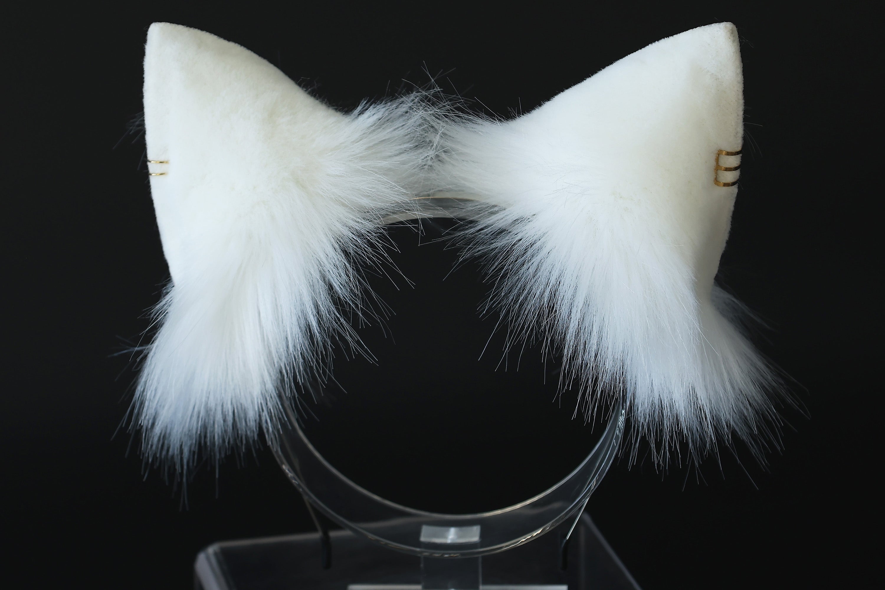 Realistic white faux fur cat ears and tail butt plug kitten ears and tail kittenplay anime cosplay petplay ear and tail kitten kemonomimi cat therian