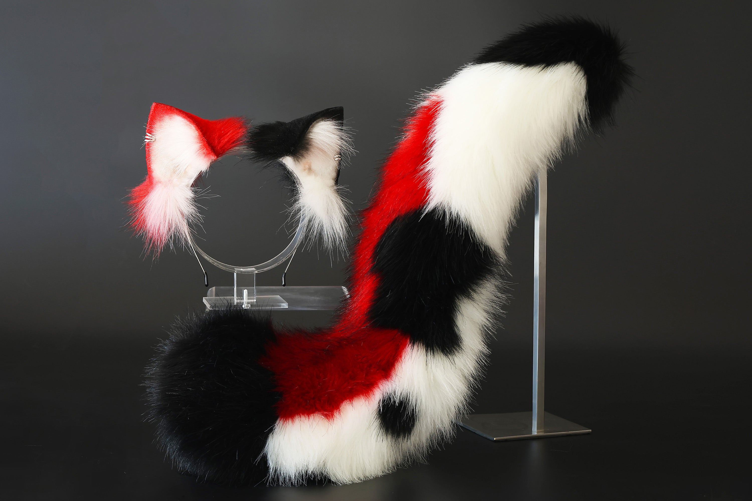 Faux fur cat tail and ear kitten ear and tail butt plug anime cosplay therian fox ear and tail wolf ear and tail cat girl kemonomimi halloween gifts
