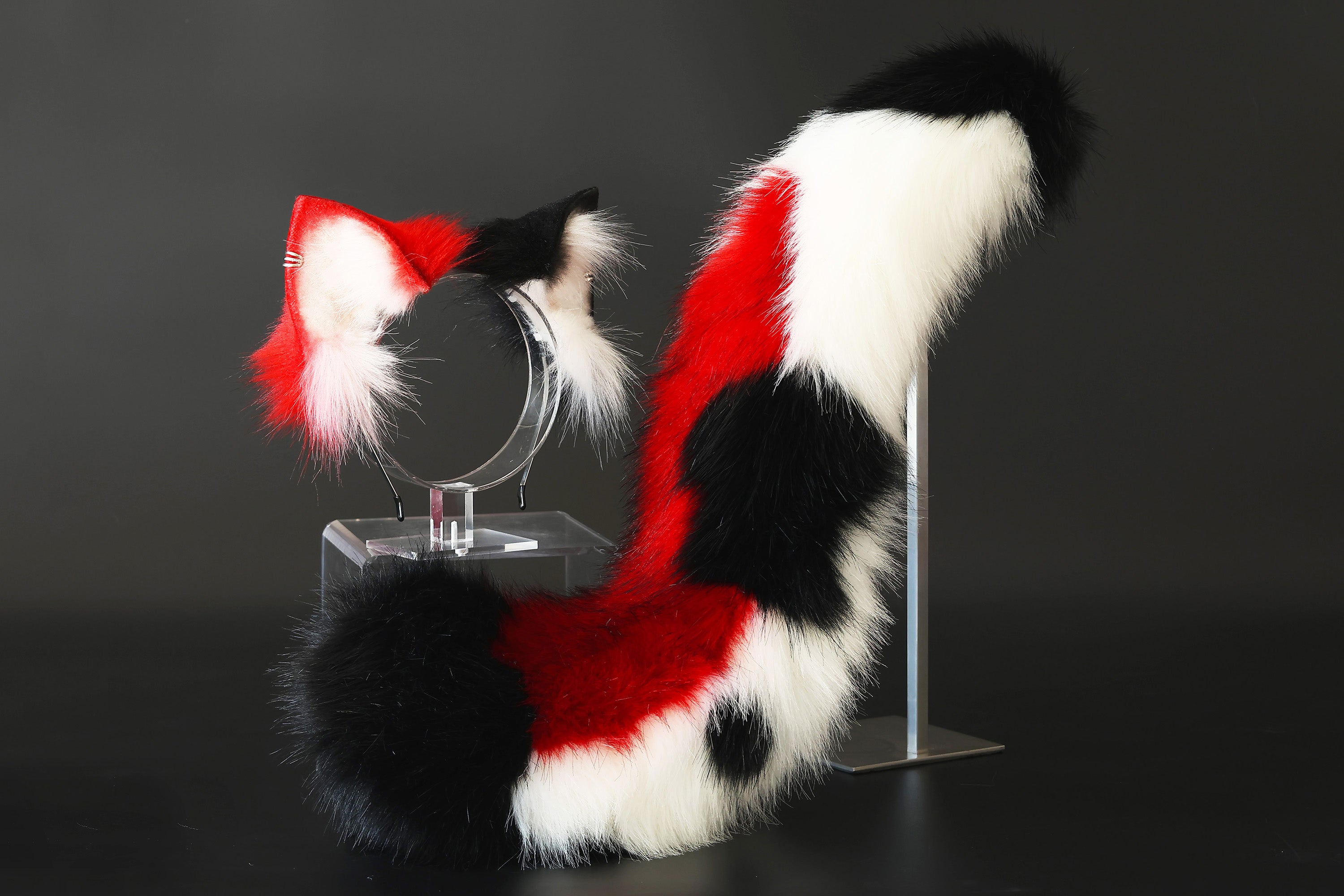 Faux fur cat tail and ear kitten ear and tail butt plug anime cosplay therian fox ear and tail wolf ear and tail cat girl kemonomimi halloween gifts