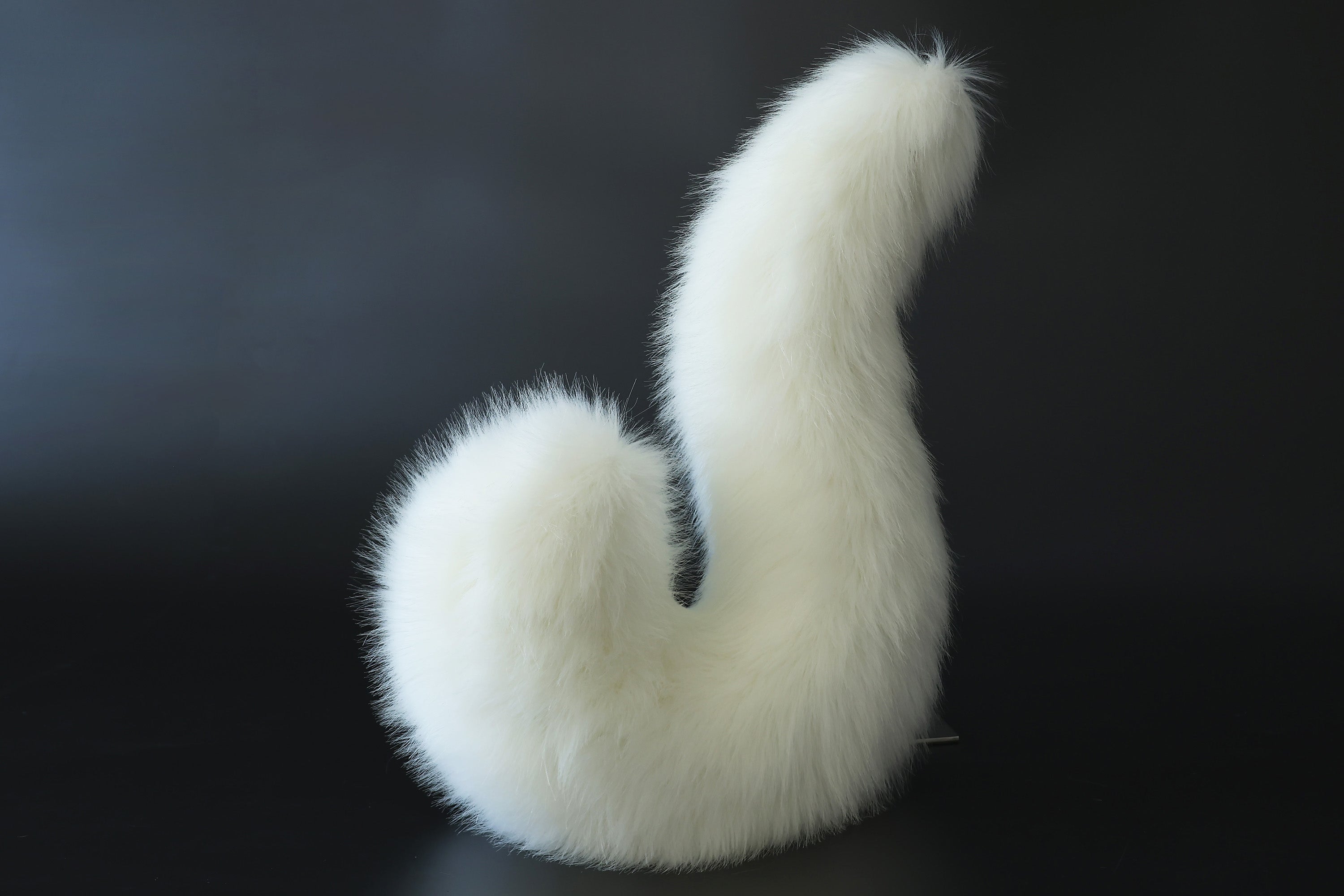 White faux fur shepherd dog tail and ear set shiba Inu dog ear and tail plug curved puppy tail anime cosplay  puppy play halloween gift