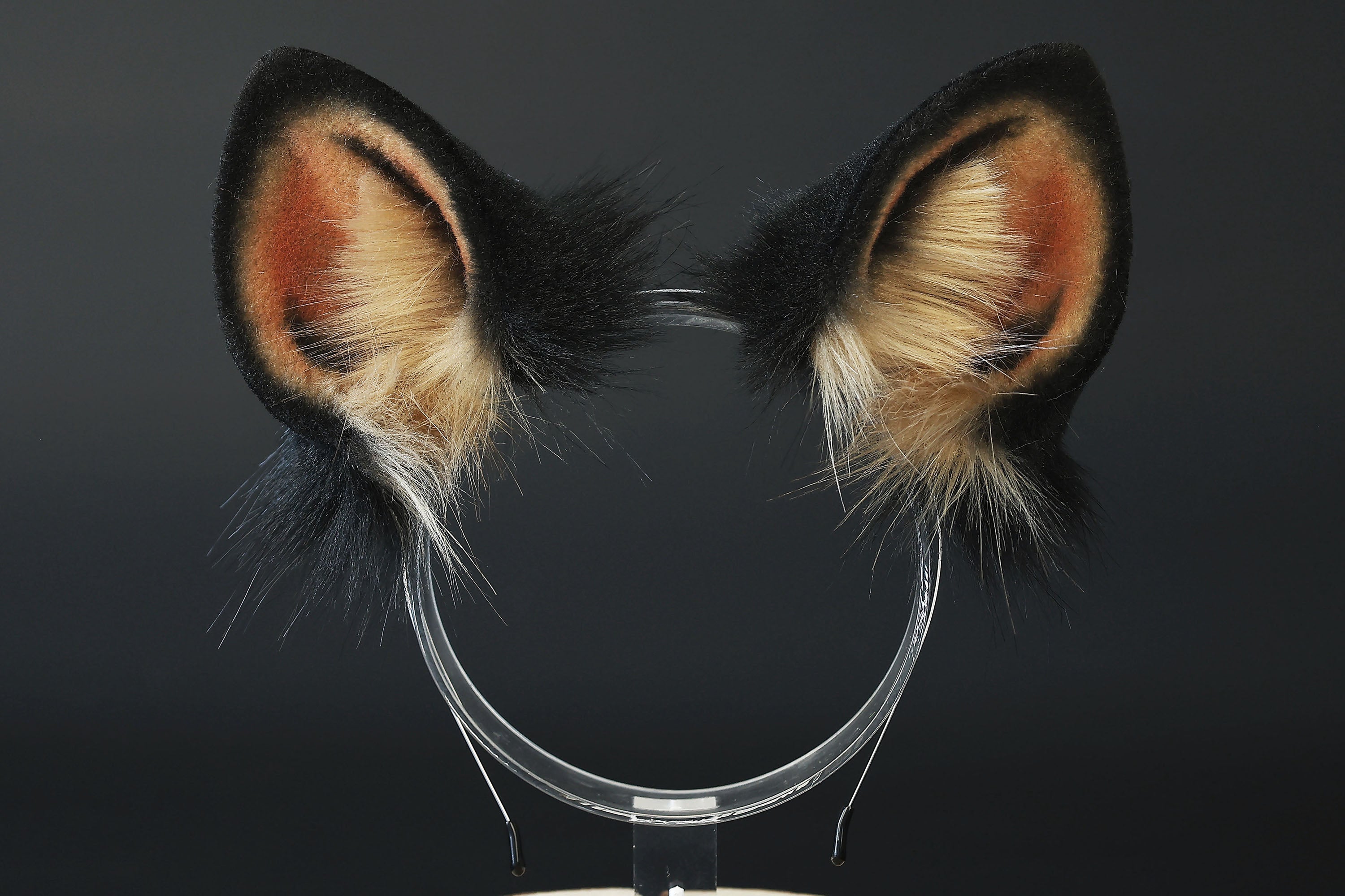 Faux fur spotted hyena ears and tail butt plug costume animal cosplay hyena kemonomimi brown hyena dog tail and ears therian african wild dog furry