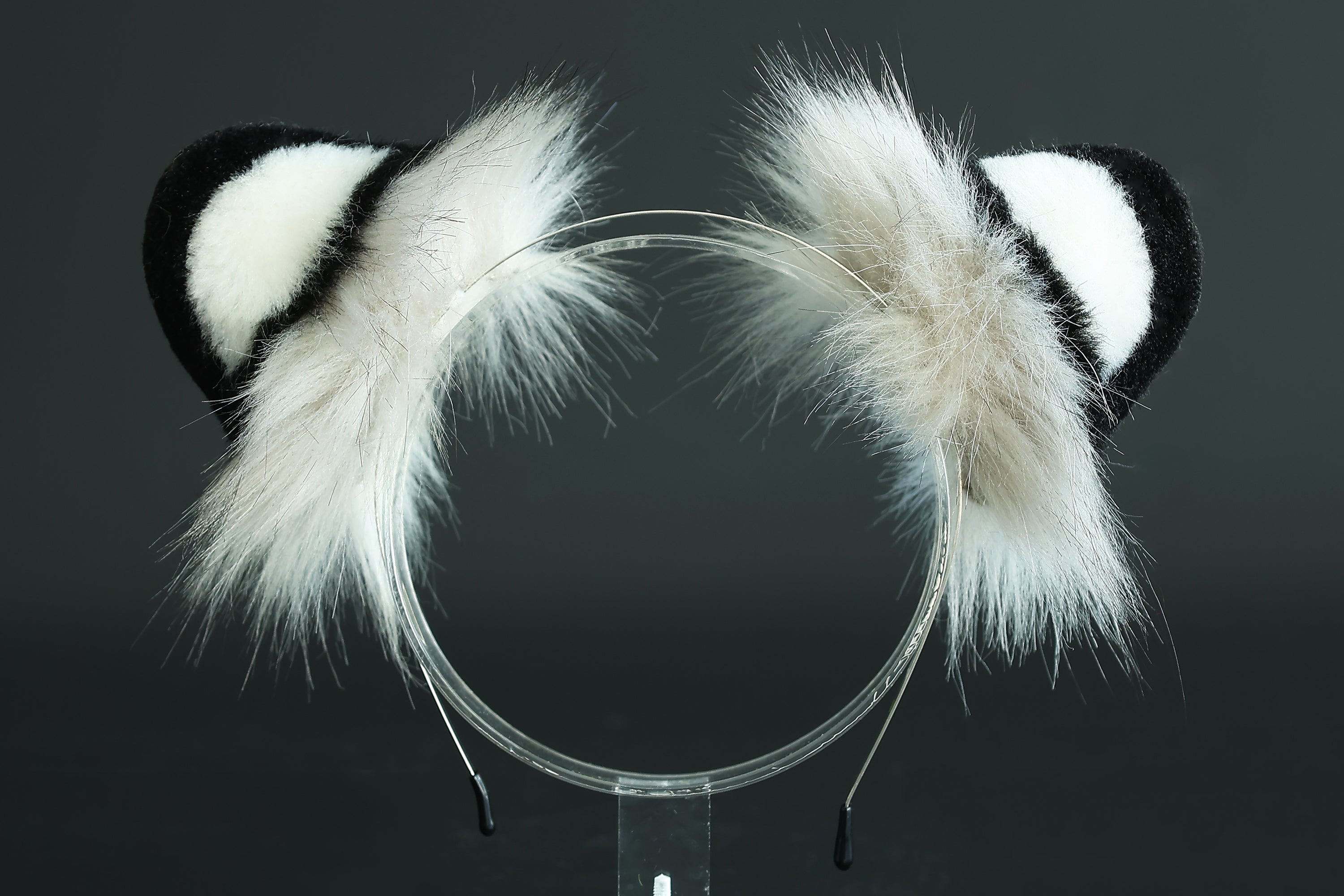 Realistic faux fur gray snow leopard ear and tail set anime cosplay furry snow leopard tail and ear animal role playing leopard kemonomimi