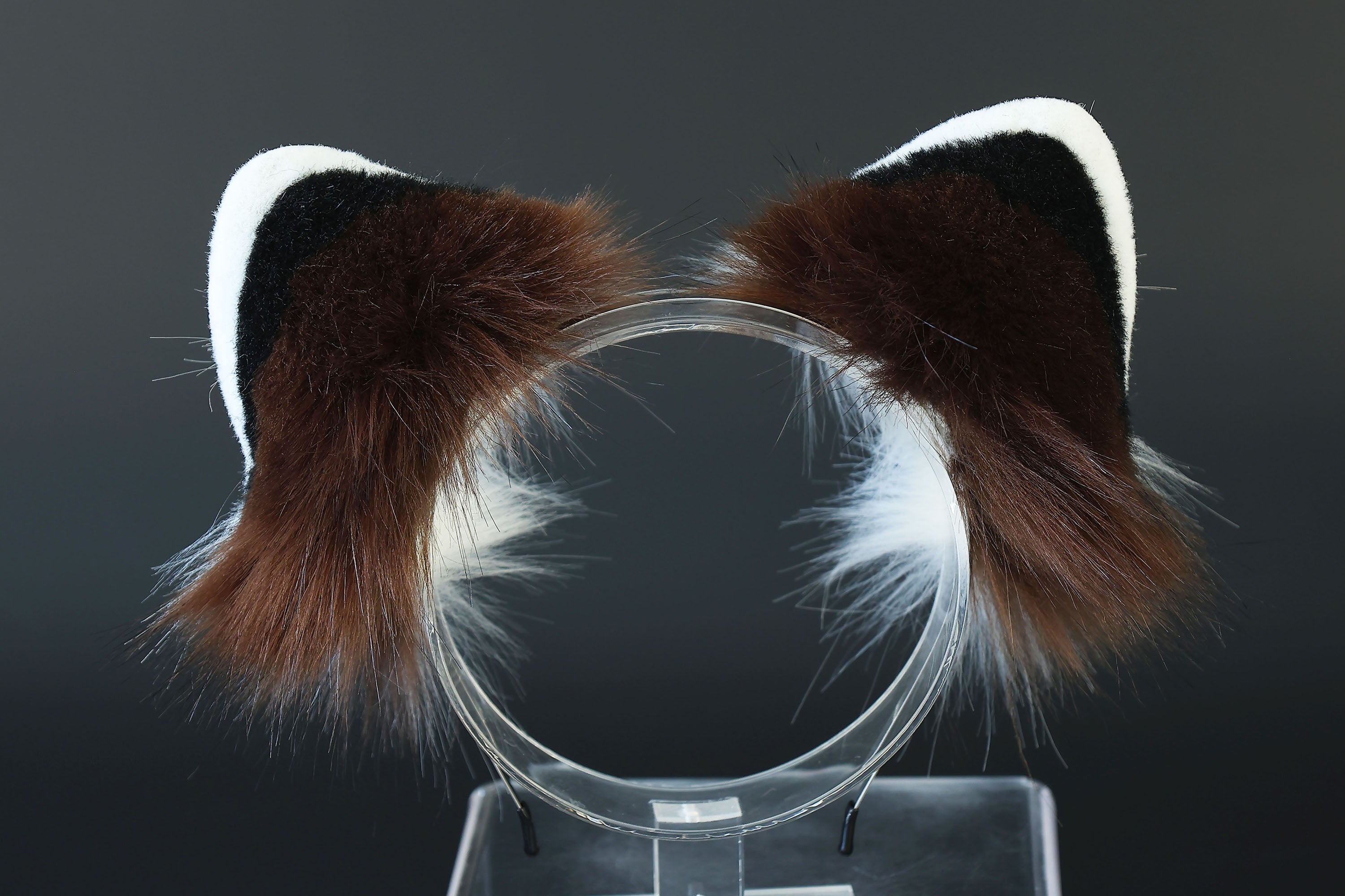 Realistic faux fur red panda ear and tail kemonomimi lesser panda ear and tail butt plug firefoxtherian anime cosplay raccoon ear and tail furry gift