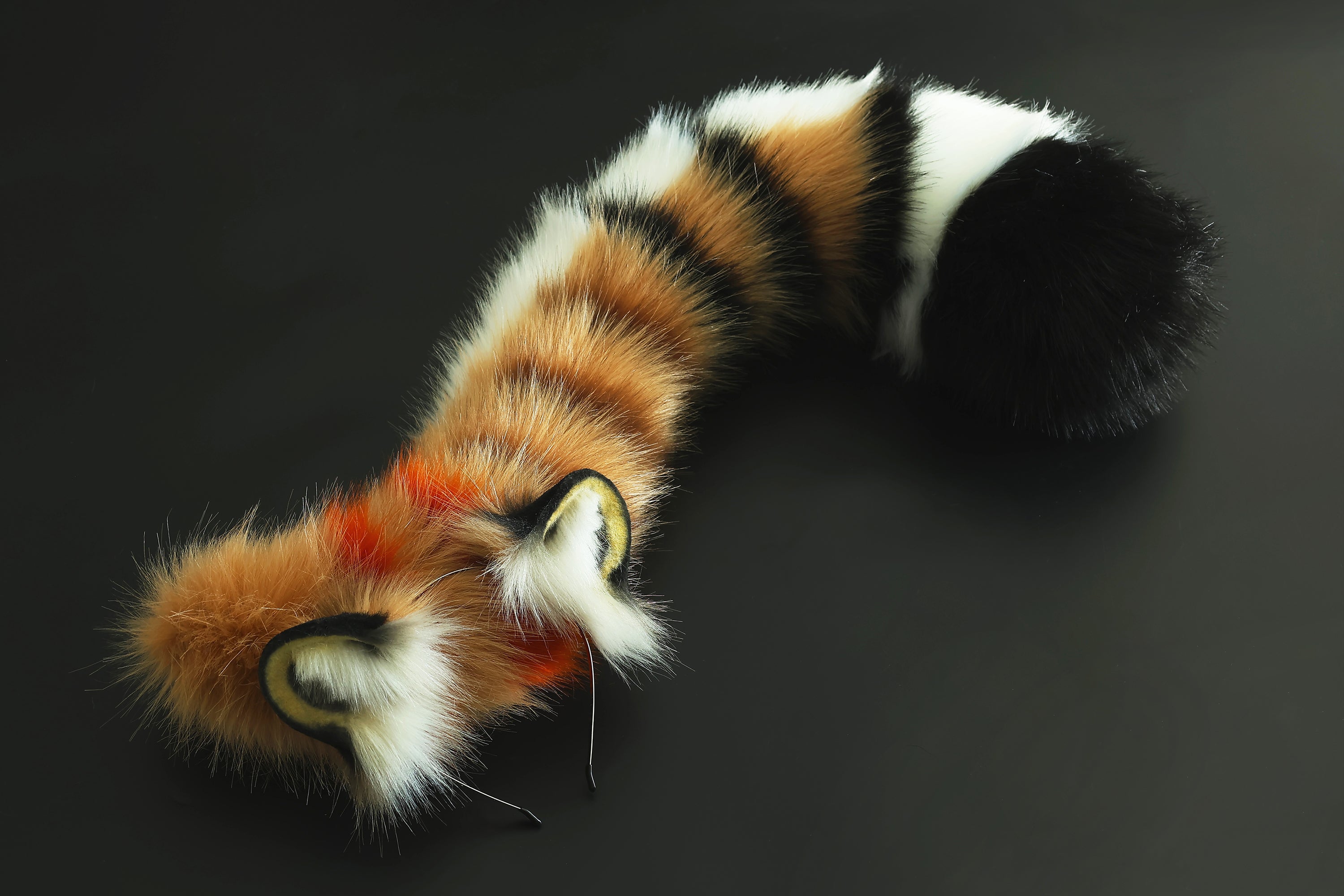 Realistic faux fur tiger ear and tail set tiger cosplay ear and tail set tiger petplay set animal cosplay tail and ear petplay tail and ear