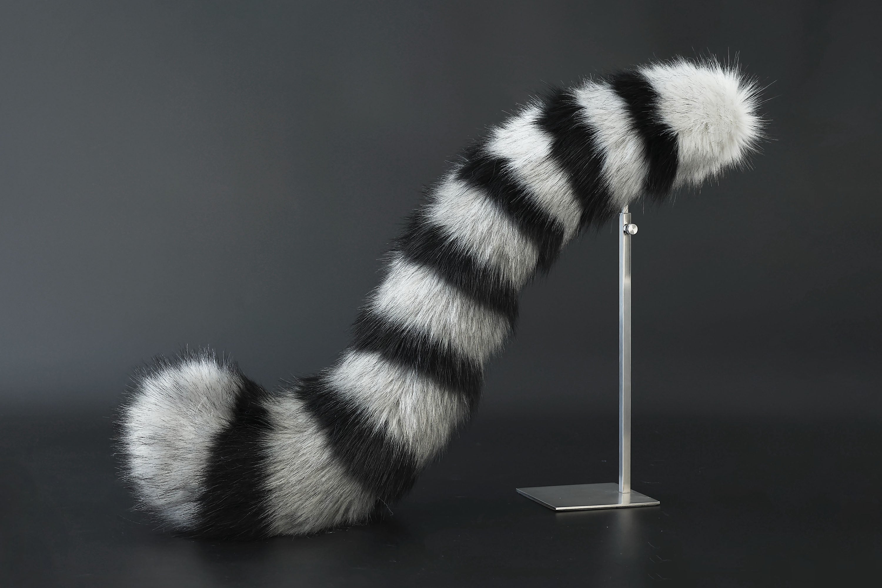 Raccoon ear and tail kemonomimi realistic faux fur gray black raccoon ear and tail butt plug raccoon therian anime cosplay raccoon ear and tail furry gift